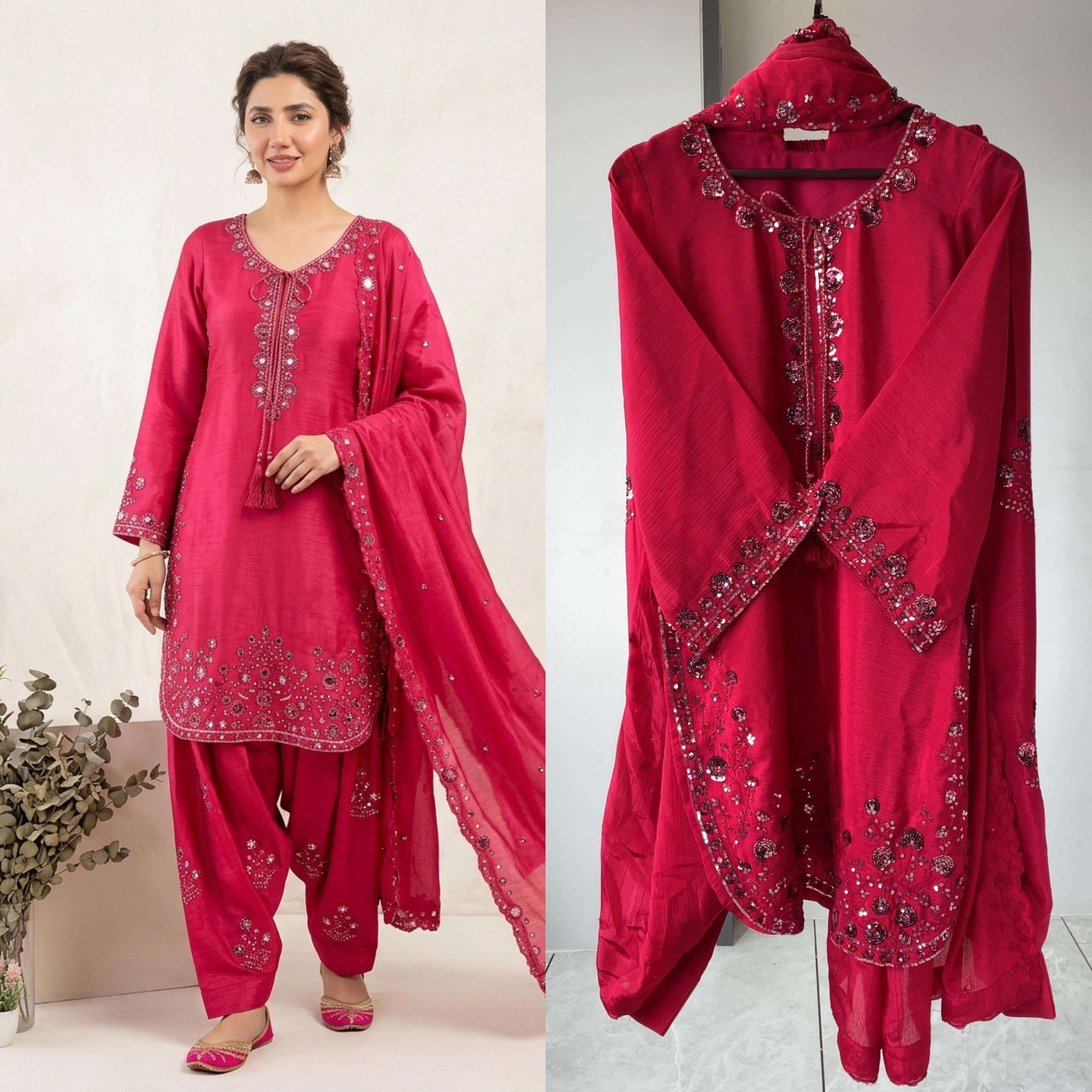 LG 2084 CHINON SEQUENCE EMBROIDERY DESIGNER WORK PARTY WEAR LADIES SUIT
