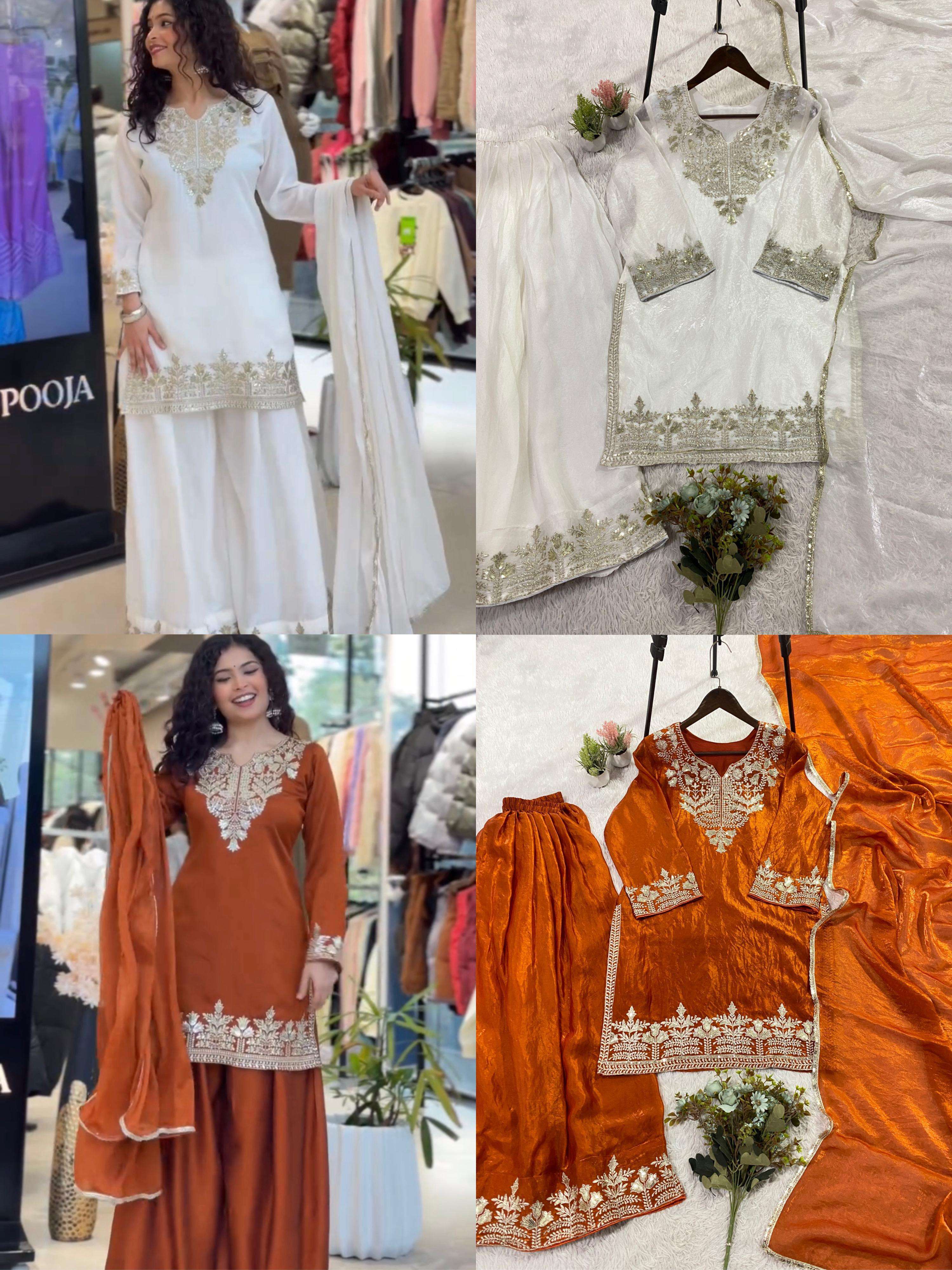 LG 2087 SILK SEQUENCE HEAVY EMBROIDERY DESIGNER WORK PARTY WEAR LADIES SUIT