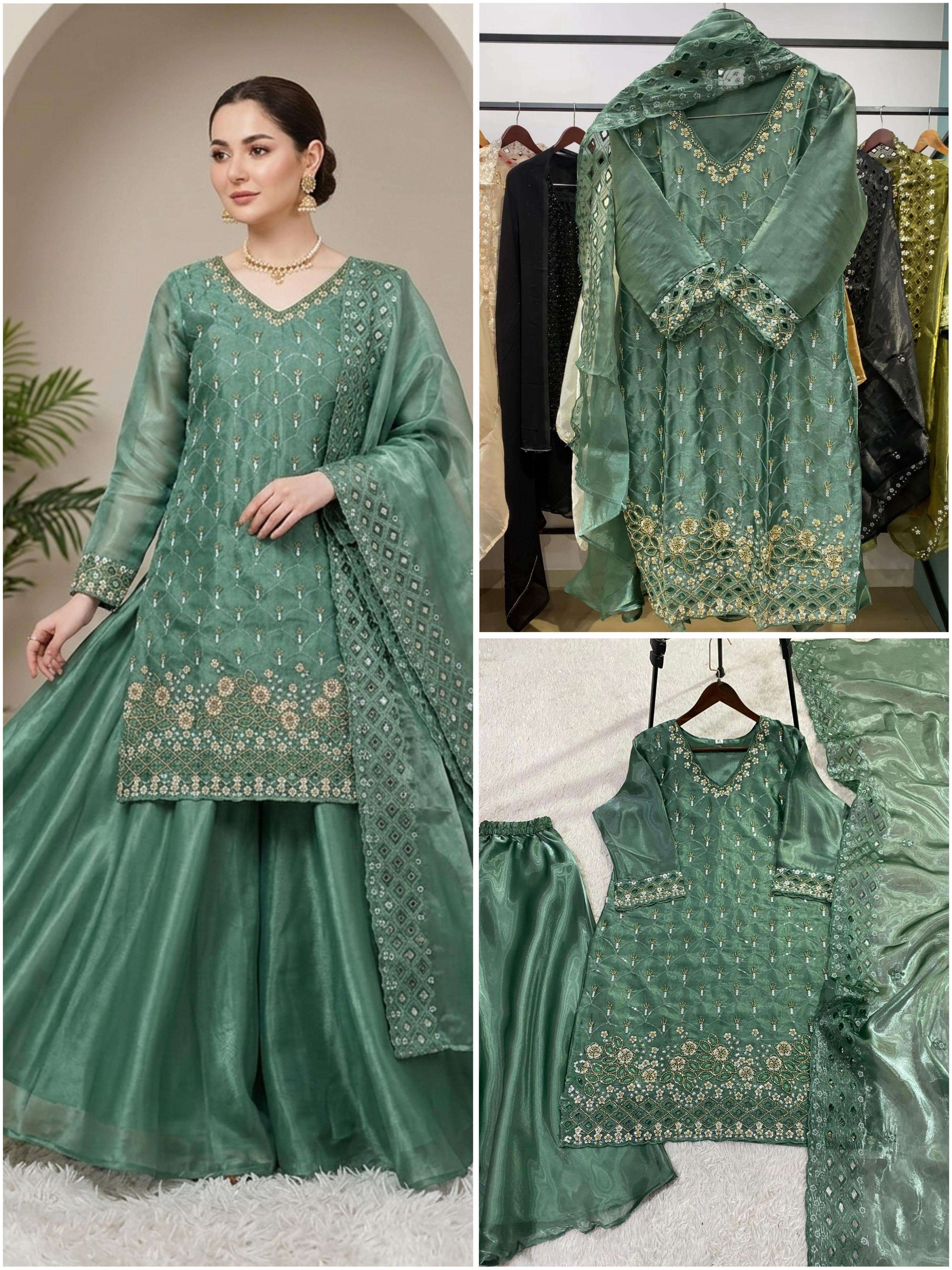 LM 17 SILK SEQUENCE EMBROIDERY DESIGNER WORK PARTY WEAR LADIES SUIT