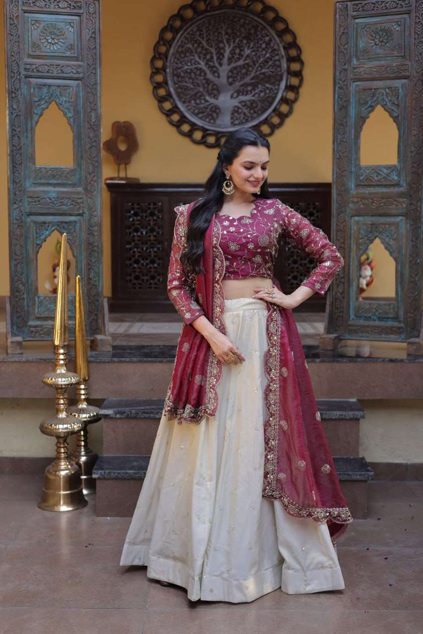 LW 7164 SILK HEAVY SEQUENCE EMBROIDERY DESIGNER WORK FESTIVE WEAR LEHENGA CHOLI COLLECTIONS 