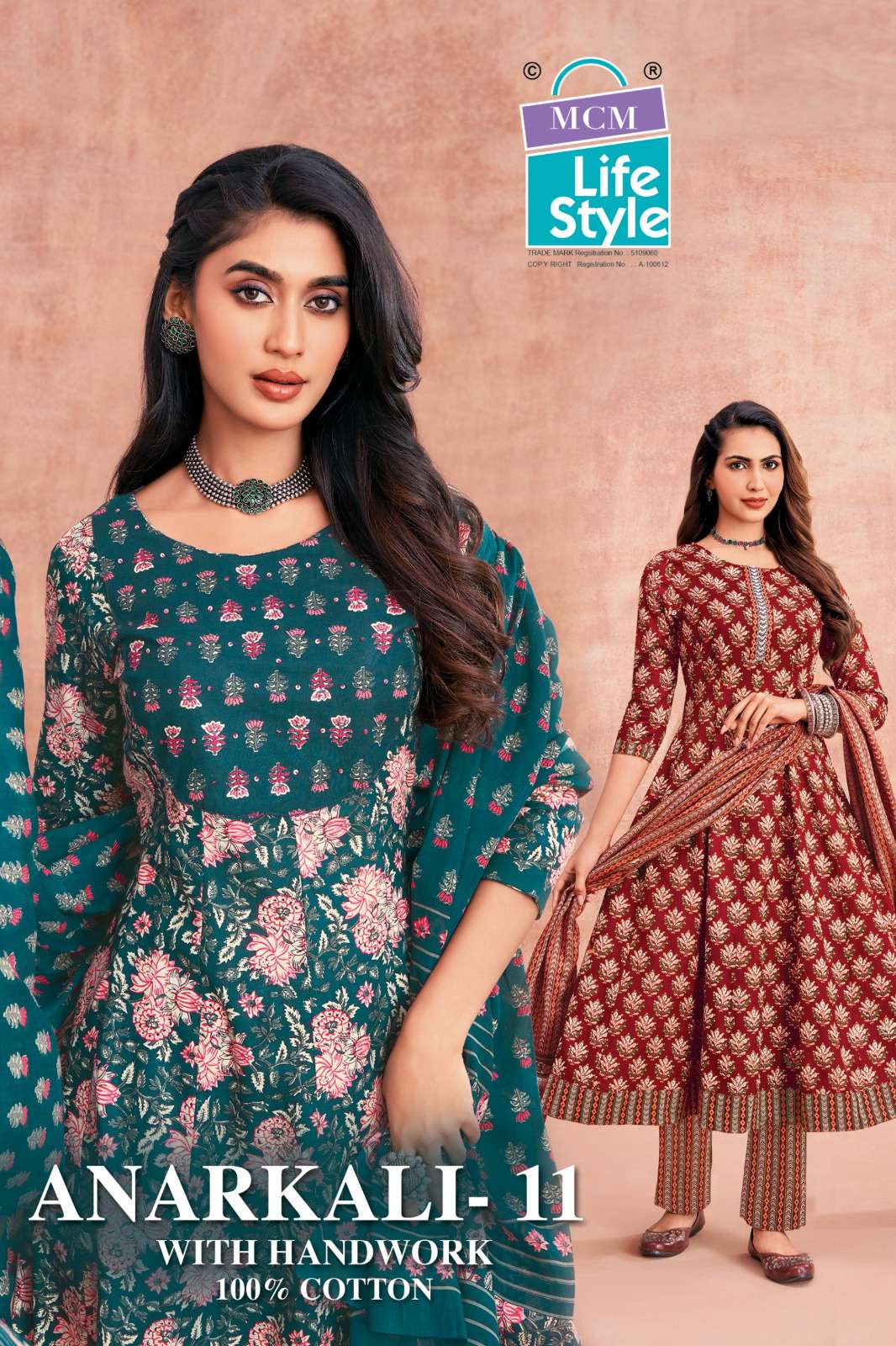MCM LIFESTYLE ANARKALI VOL 11 COTTON PRINT FANCY LADIES READY MADE SUIT
