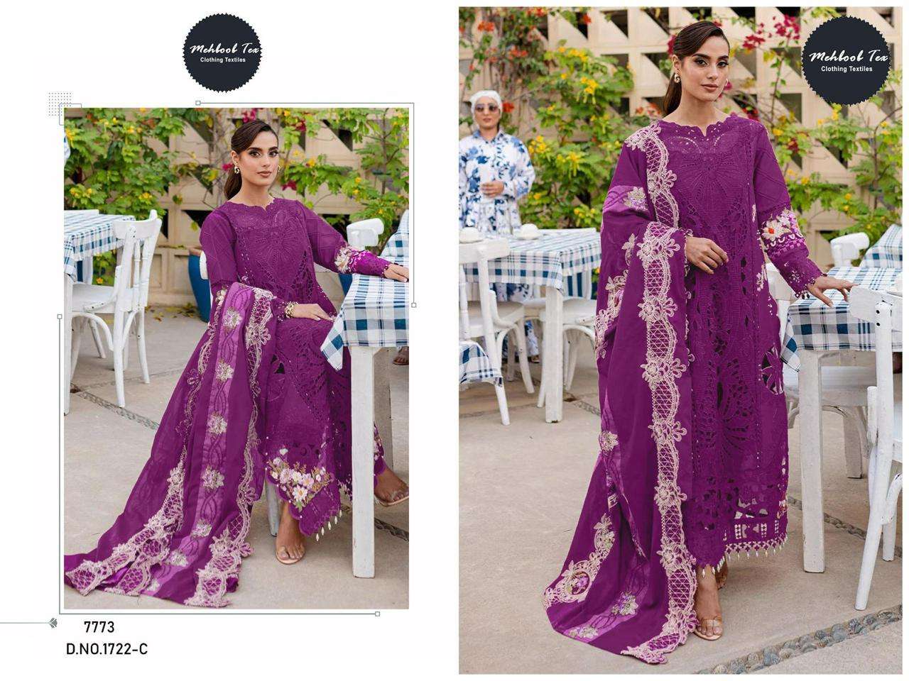 MEHBOOB TEX DESIGN NO - 1722 ABC PURE COTTON HEAVY SELF EMBROIDERED PAKISTANI SUIT