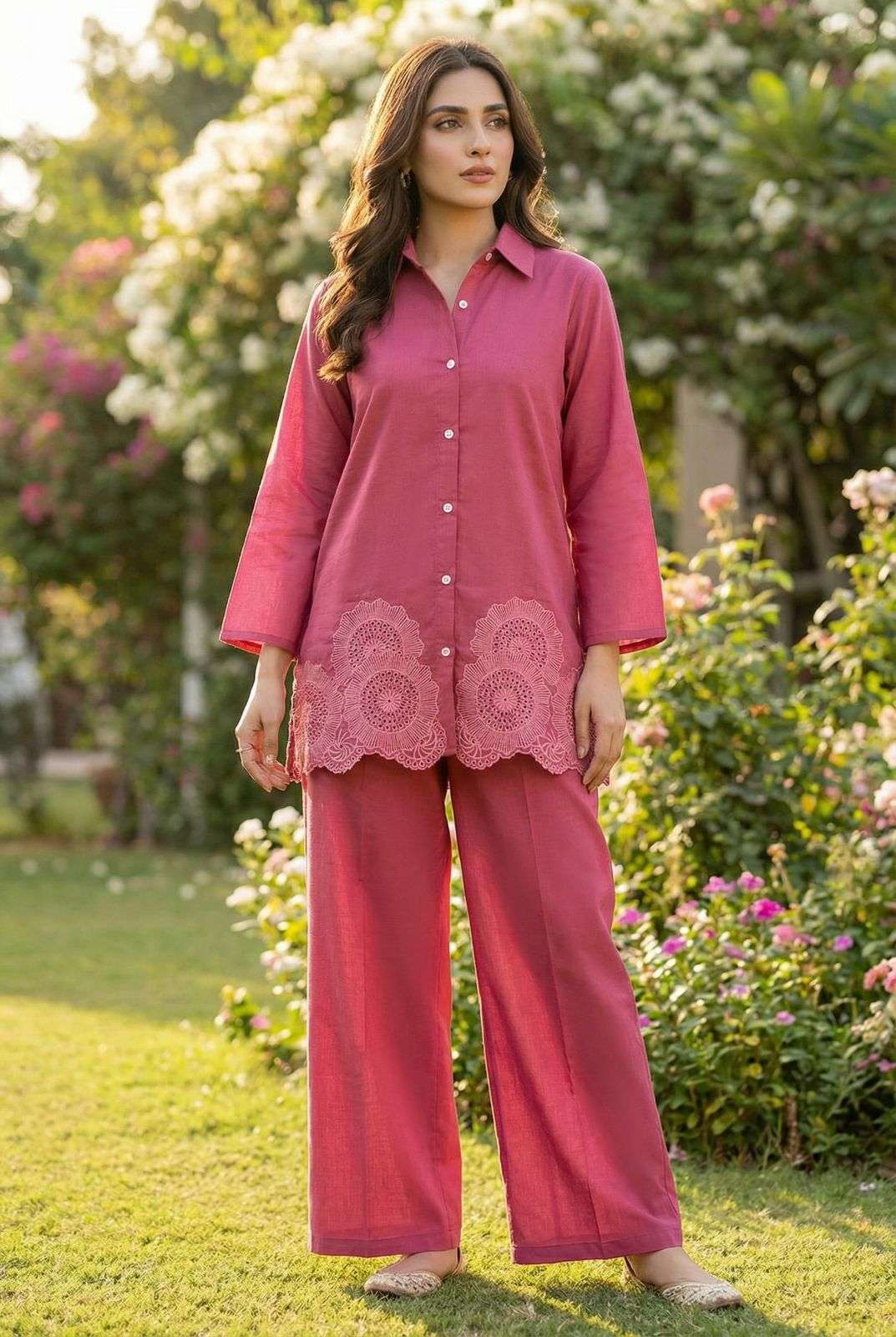 MF CO-ORD SET COLLECTION SILK FANCY PREETY LOOKS TOP WITH BOTTOM PAIR