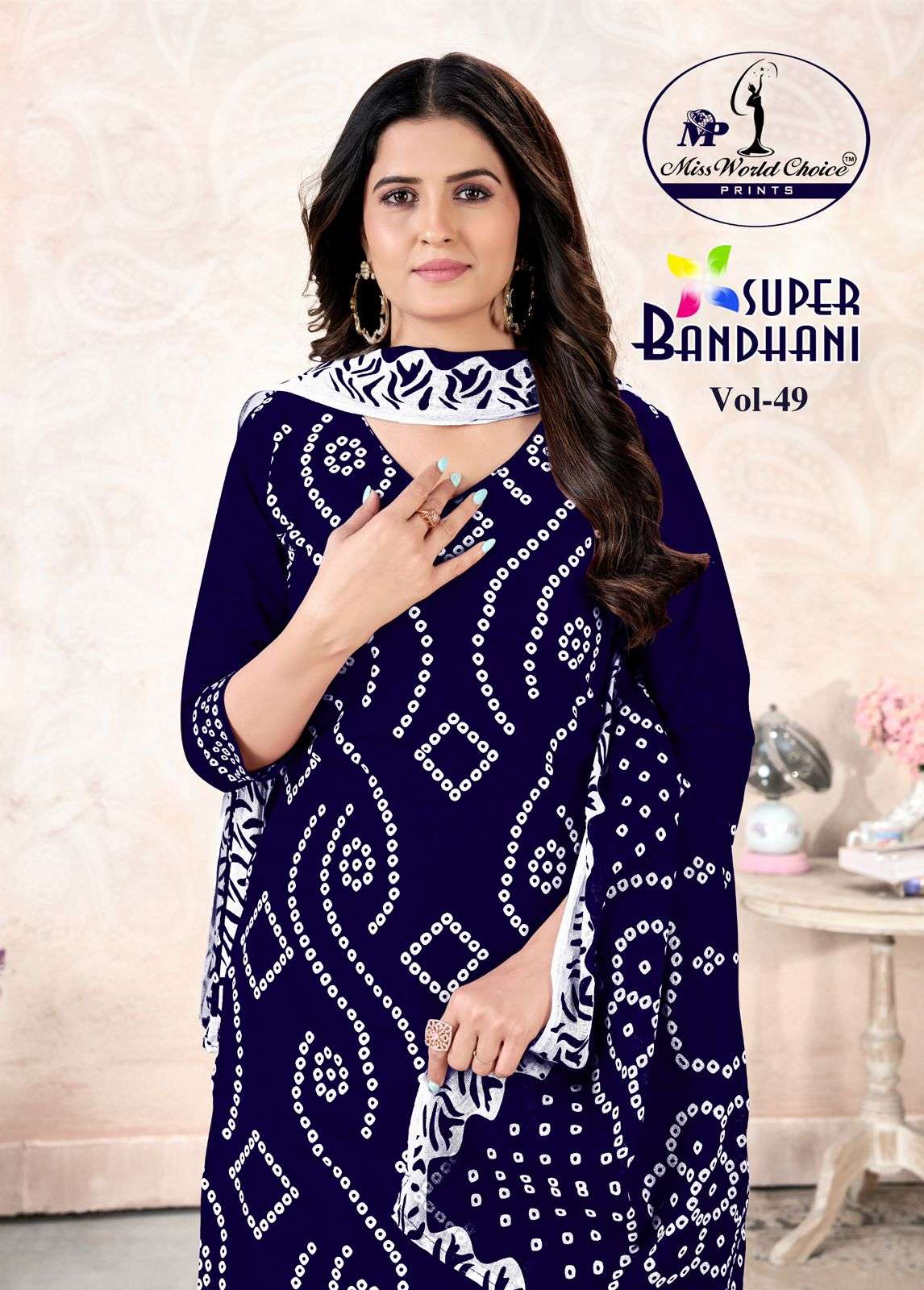 MISS WORLD CHOICE SUPER BANDHANI VOL 49 COTTON PRINTED PATIYALA DRESS 