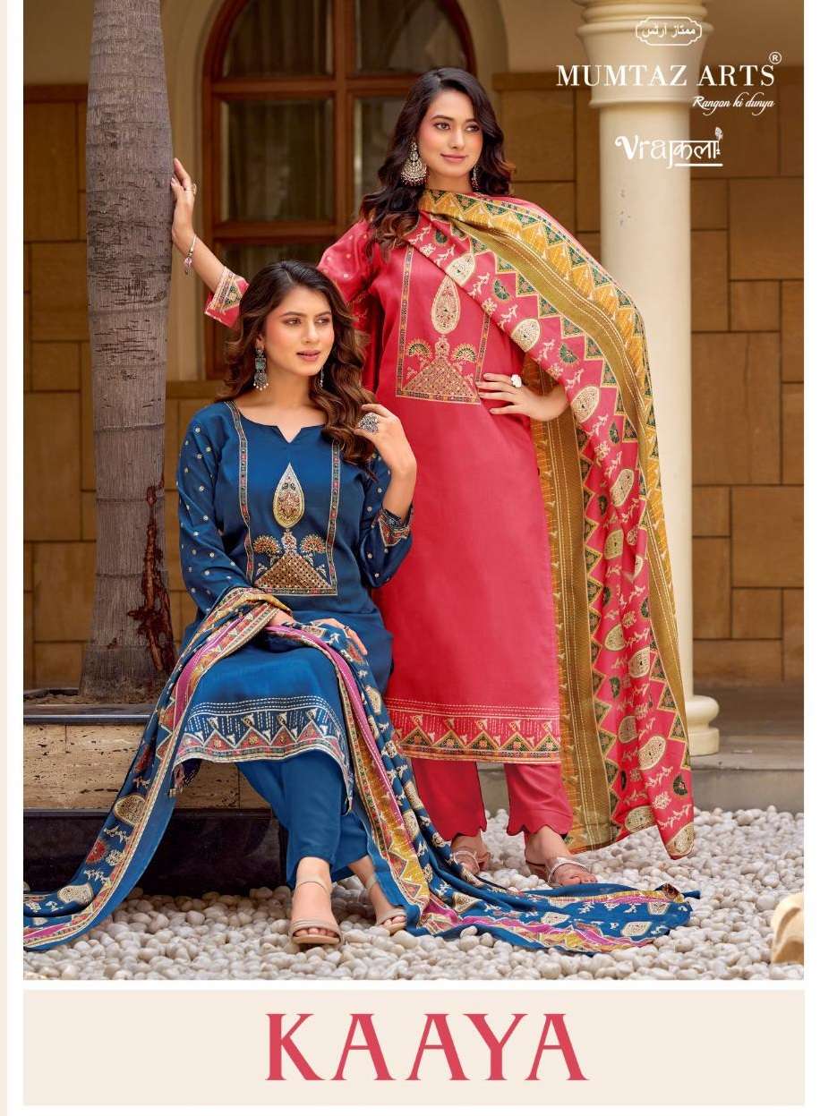 MUMTAZ ARTS KAAYA JAM COTTON DIGITAL PRINT WITH HEAVY WORK SUIT