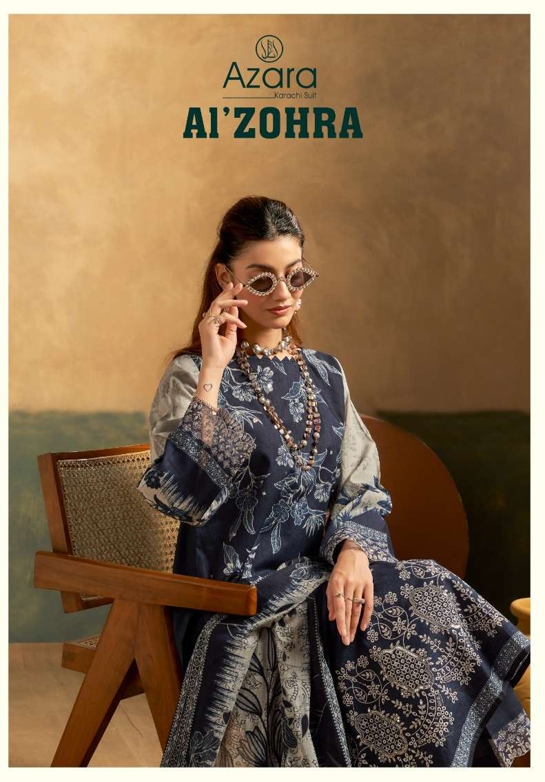 RADHIKA FASHION AL ZOHRA LAWN COTTON DIGITAL PRINT WITH FANCY WORK SUIT