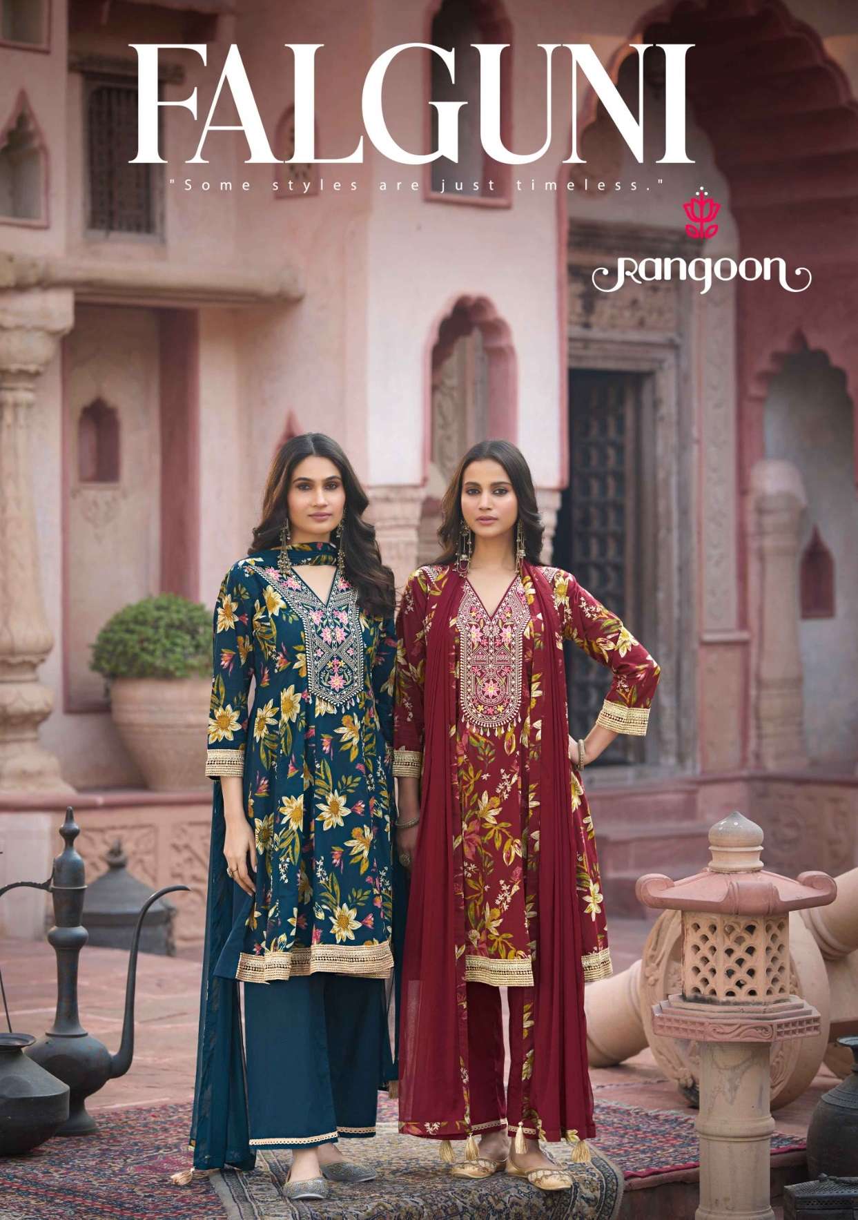 RANGOON FALGUNI COTTON PRINT FANCY WORK LADIES 3PCS SET COLLECTION