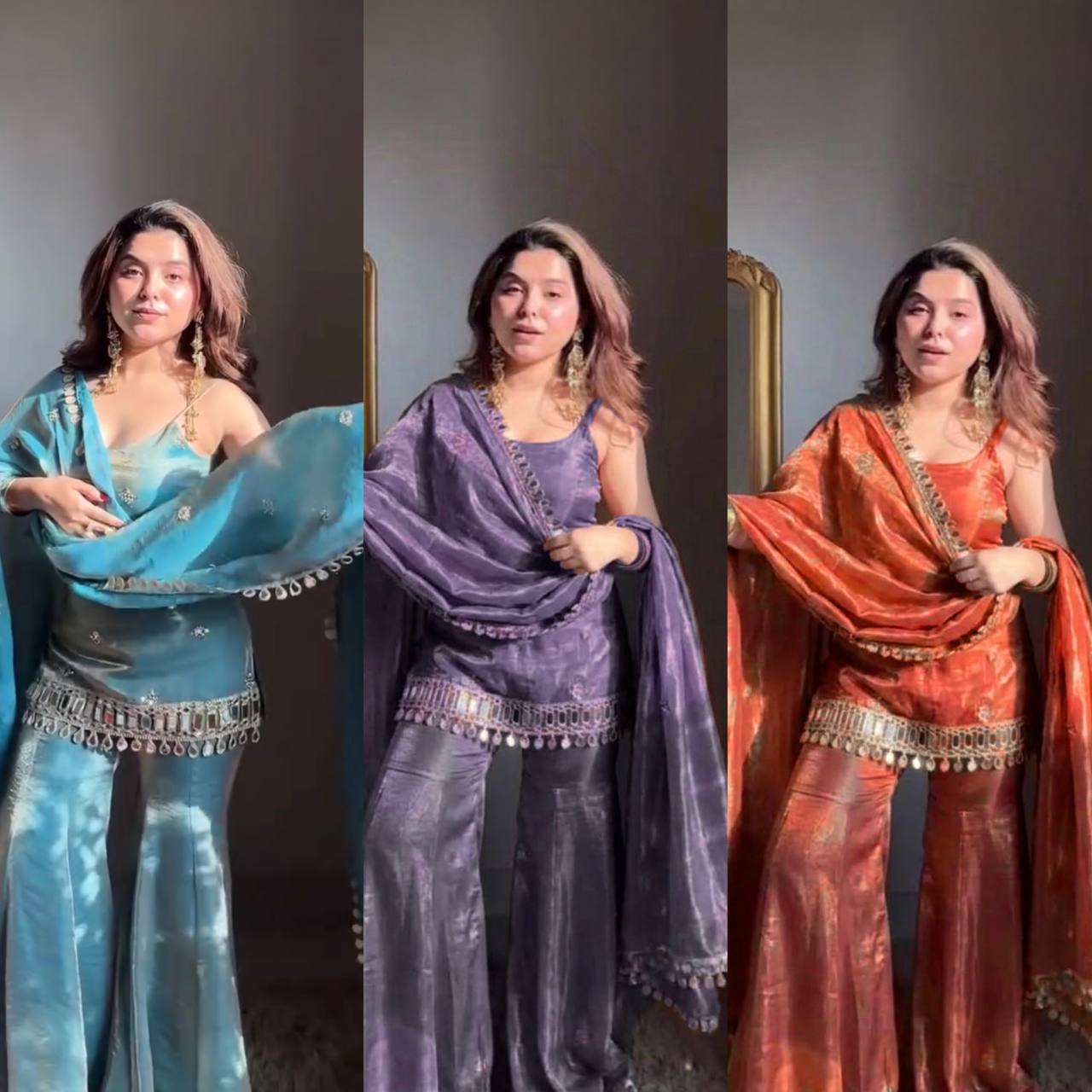 RTC 5992 SILK PREETY LOOK DESIGNER LADIES PARTY WEAR SHARARA SUIT