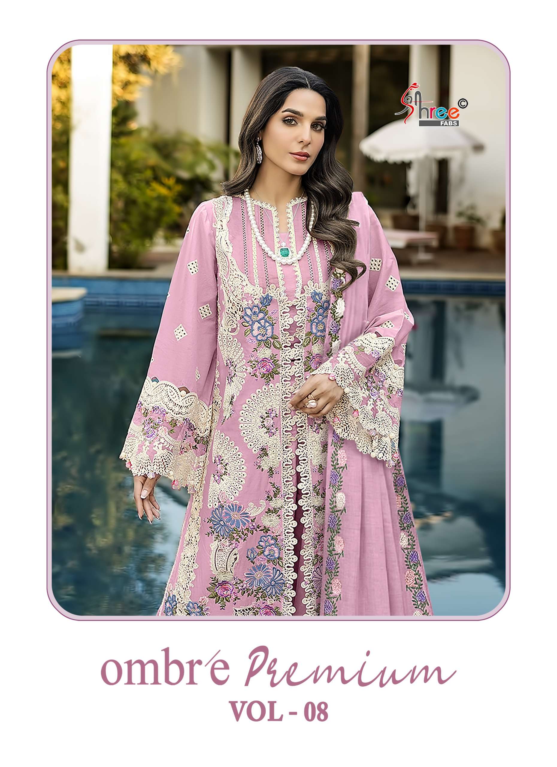 SHREE FABS OMBRE PREMIUM VOL 8 COTTON HEAVY EMBROIDERY DESIGNER SUIT