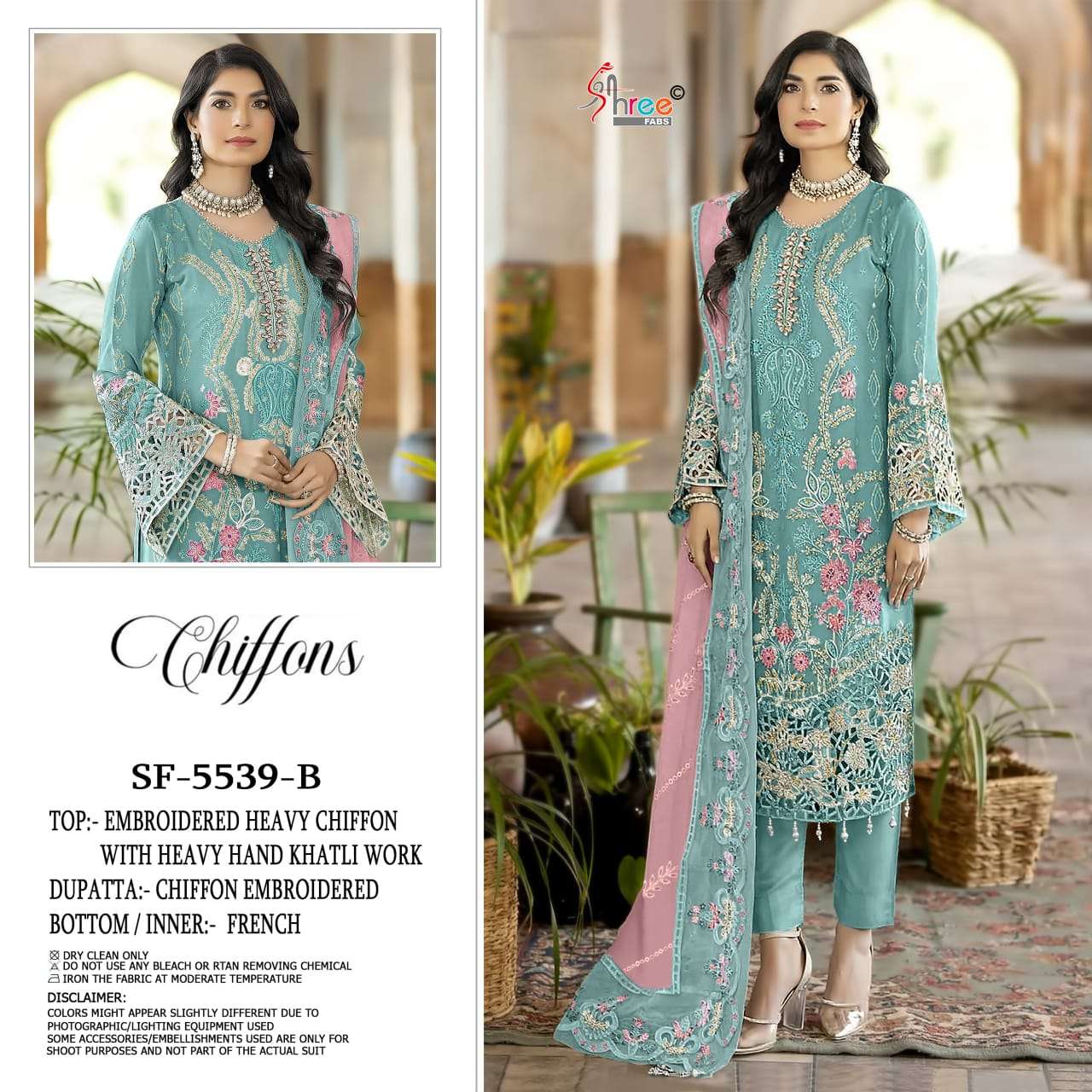 SHREE FABS SF 5539 CHIFFON HEAVY EMBROIDERY DESIGNER SUIT
