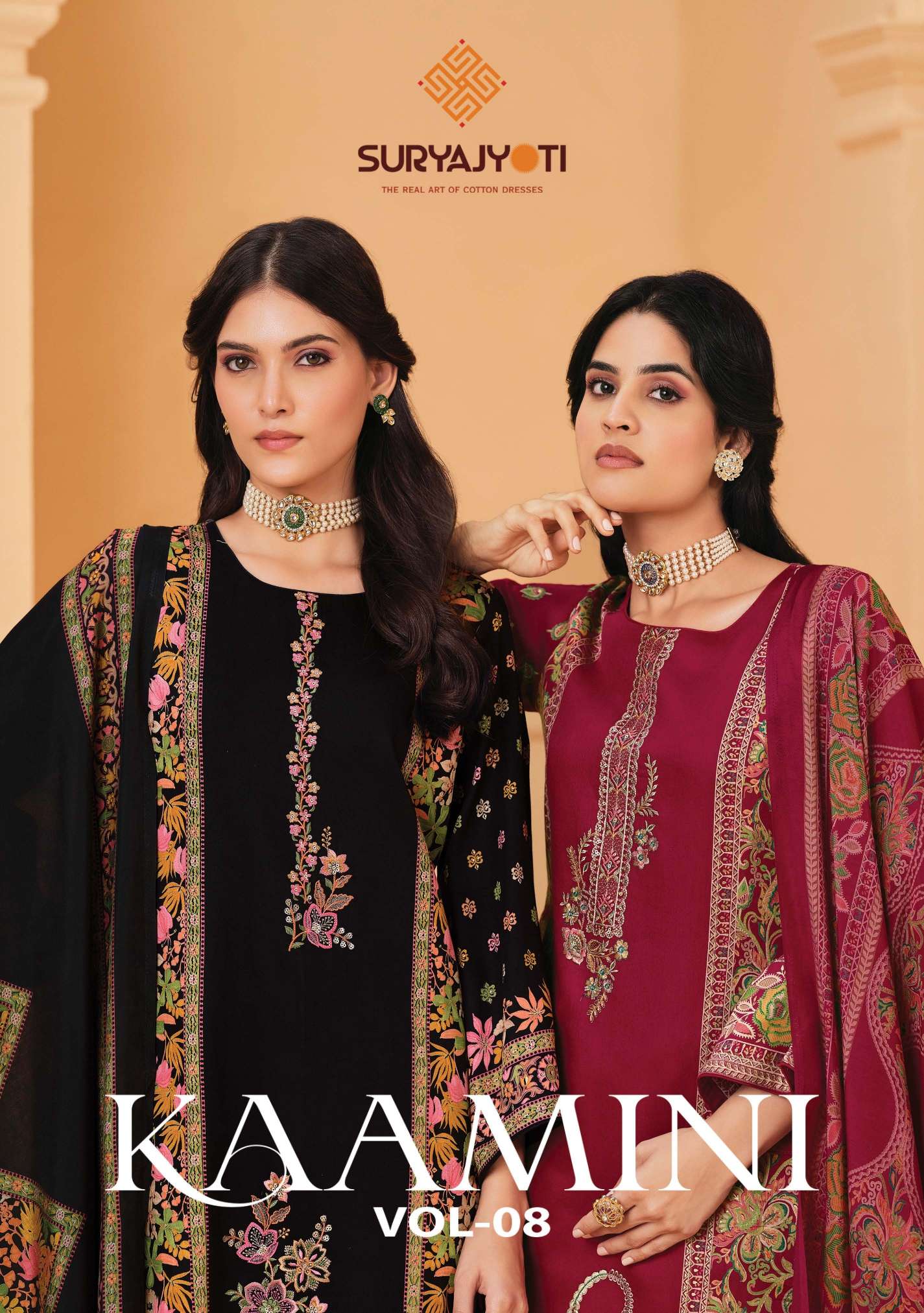 SURYAJYOTI KAAMINI VOL 8 JAM SATIN PRINT WITH EMBROIDERY WORK SUIT