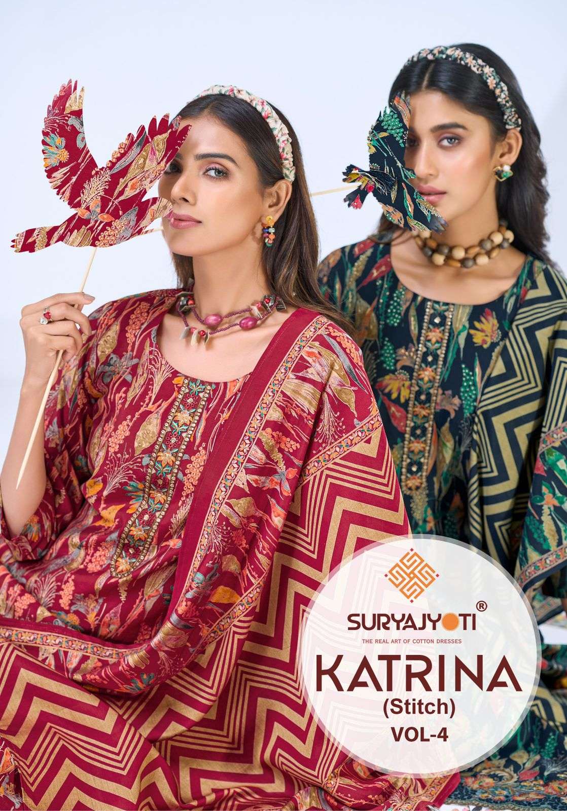 SURYAJYOTI KATRINA VOL 4 STITCH COLLECTION MODAL SILK DESIGNER WORK SUIT