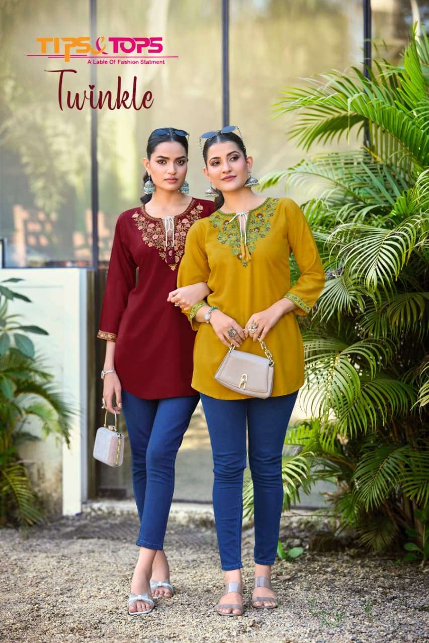 TIPS AND TOPS TWINKLE RAYON FANCY SUMMER WEAR LADIES TOP