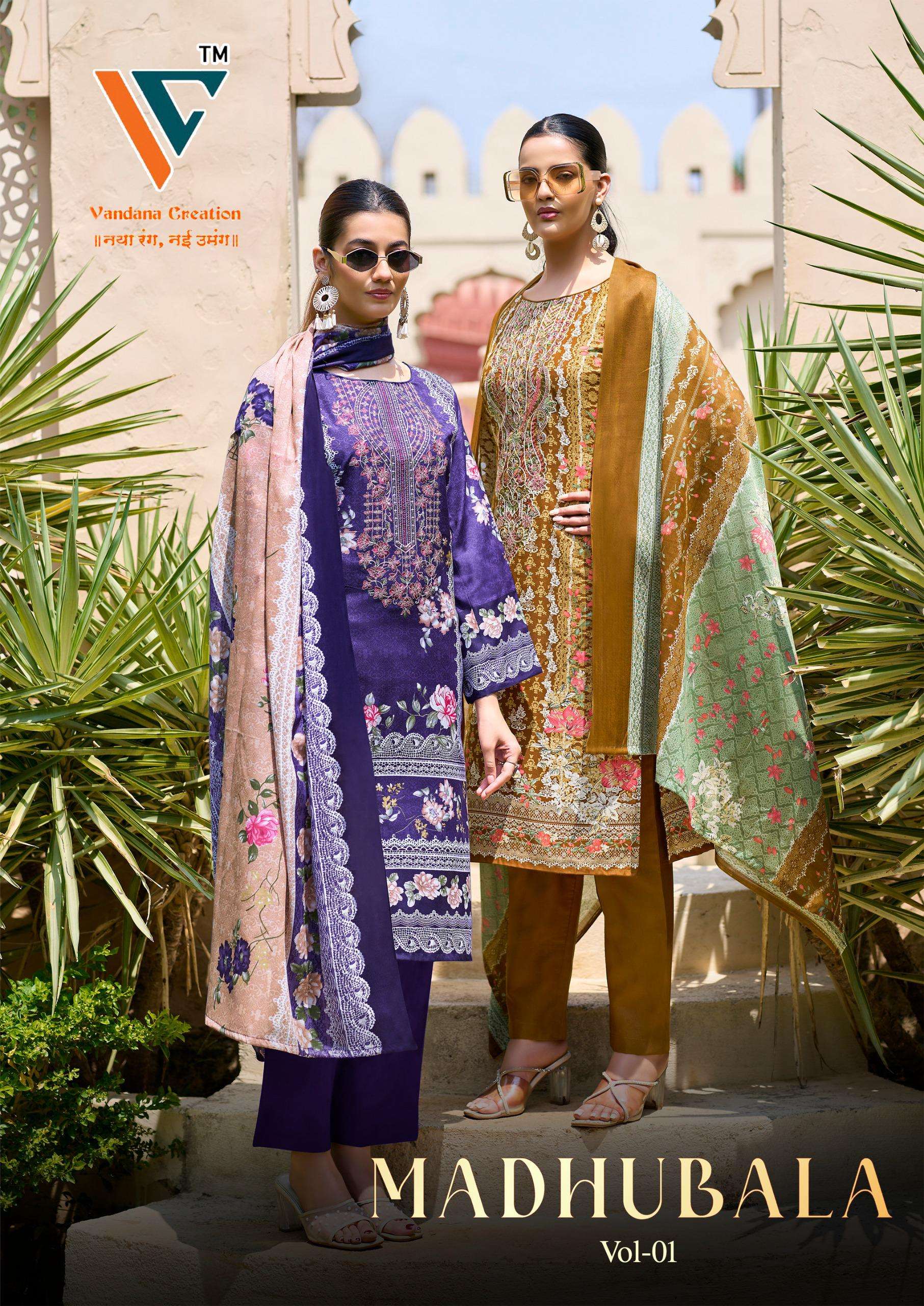VANDANA‎ CREATION MADHUBALA‎ VOL 1 COTTON DIGITAL KARACHI PRINTS SALWAR SUIT