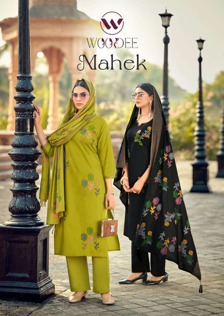 WOODEE MAHEK COTTON FANCY WORK LADIES 3PCS SET COLLECTION 
