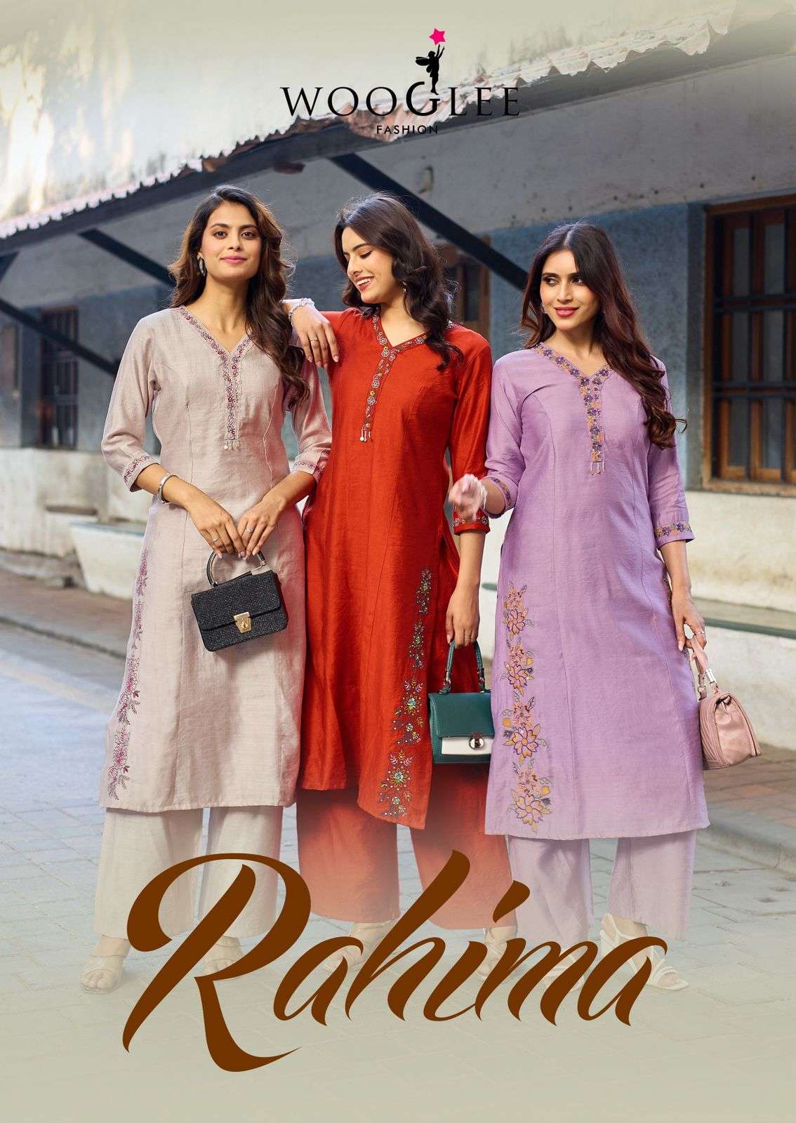 WOOGLEE RAHIMA VISCOSE FANCY WORKS LADIES KURTI WITH BOTTOM PAIR 