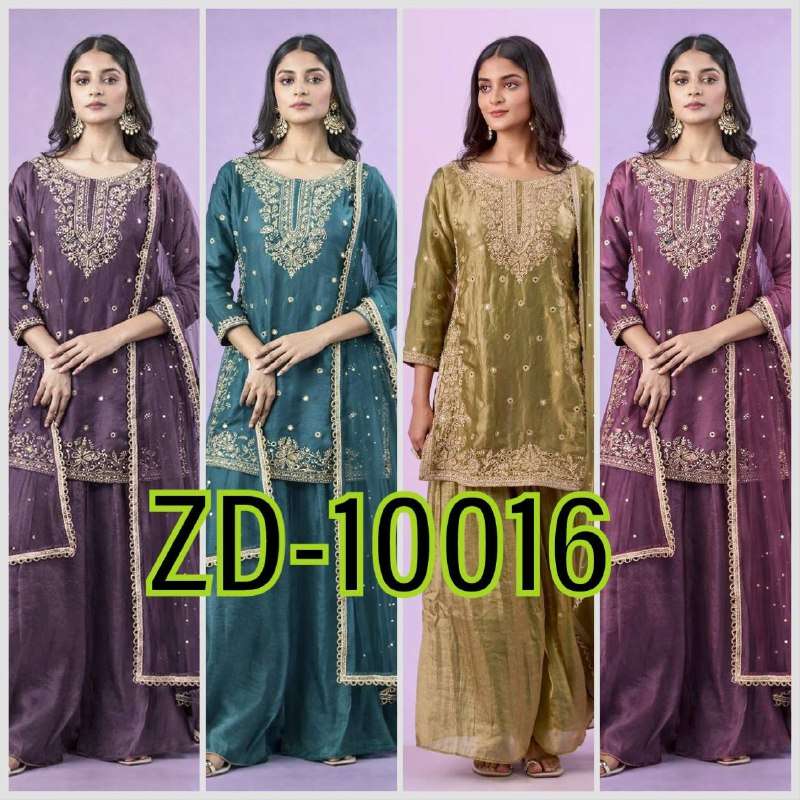 ZD 10016 SILK HEAVY SEQUENCE EMBROIDERY DESIGNER PARTY WEAR LADIES SUIT