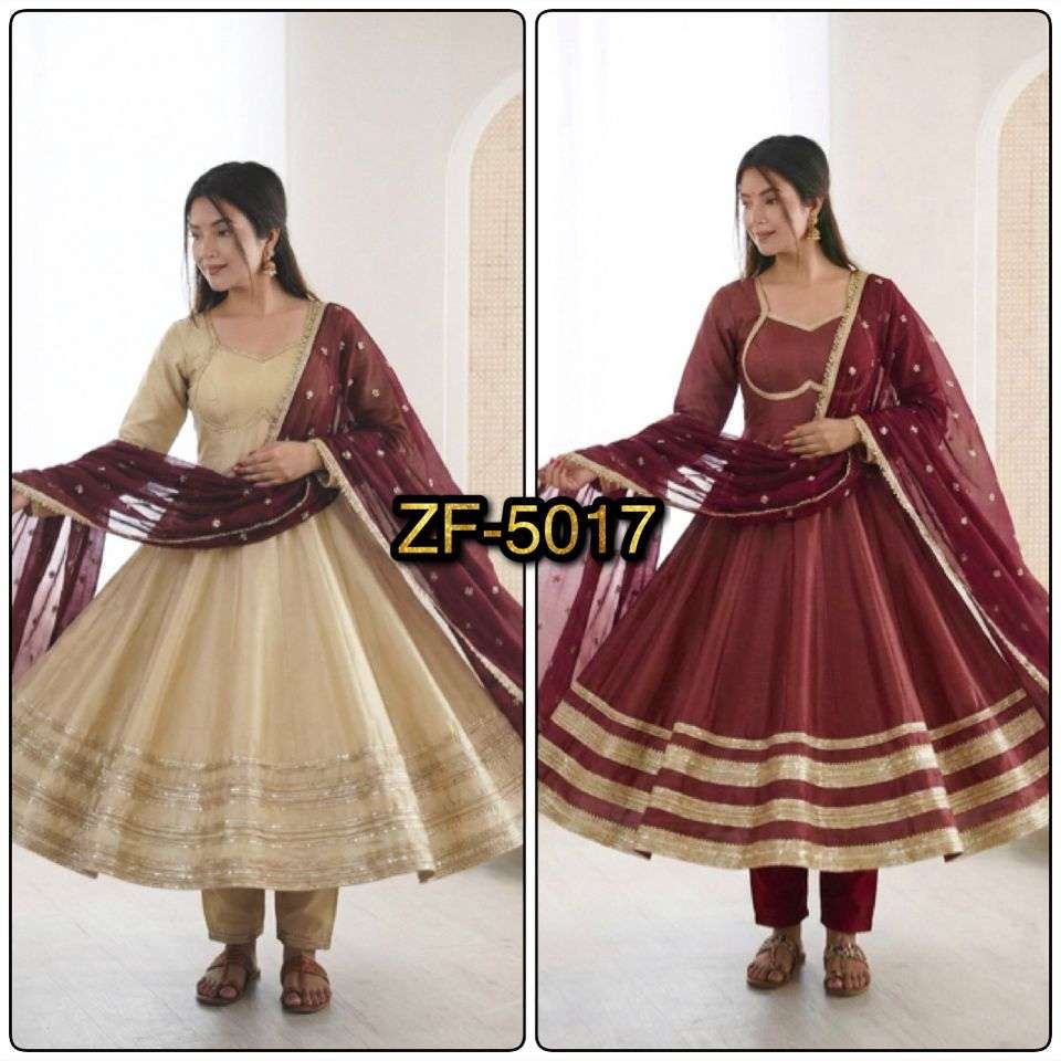 ZF 5017 COSMOS FABRIC DESIGNER PARTY WEAR GOWN BOTTOM AND DUPATTA SET
