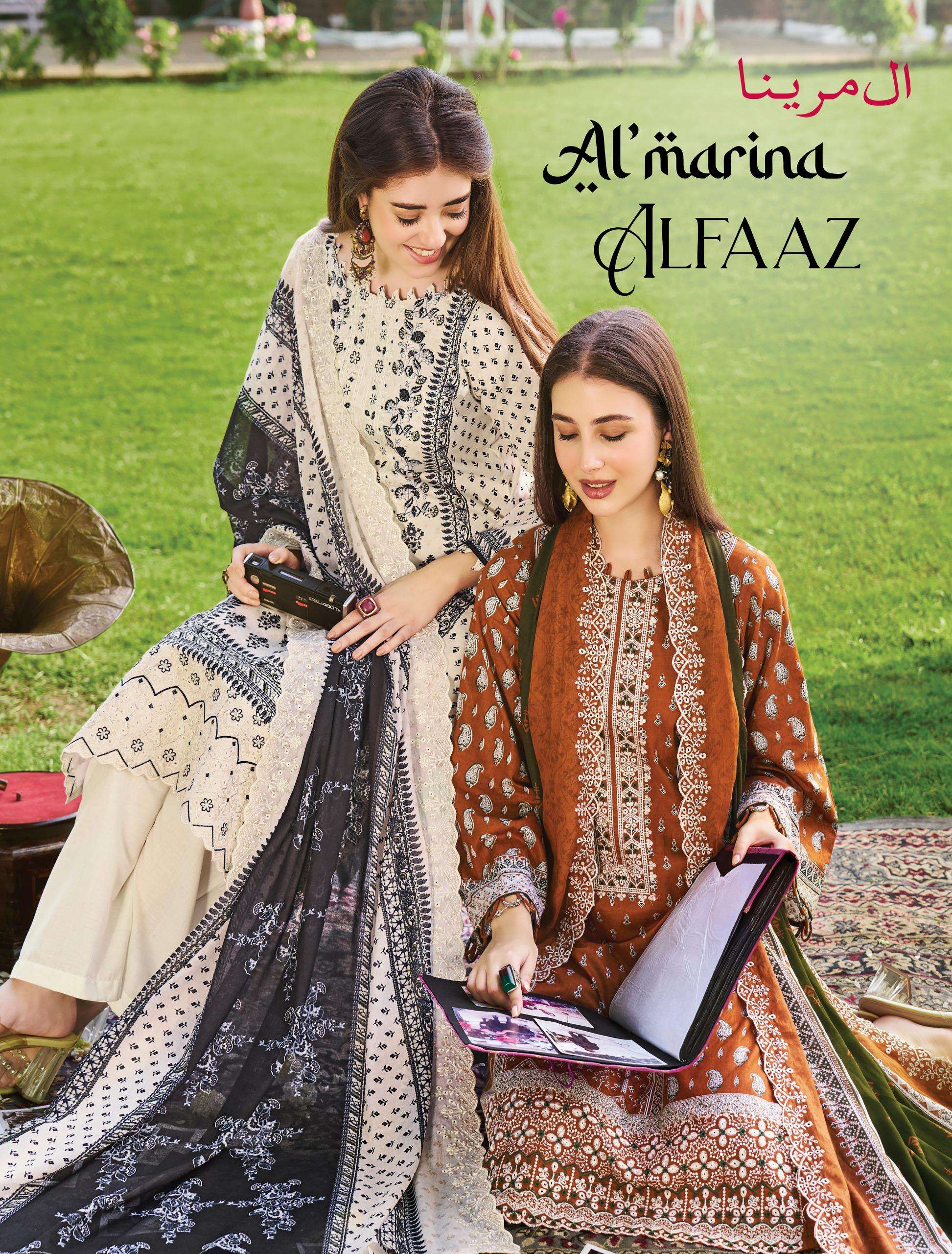 AL MARINA ALFAAZ COTTON DIGITAL PRINT WITH EMBROIDERY WORK SUIT