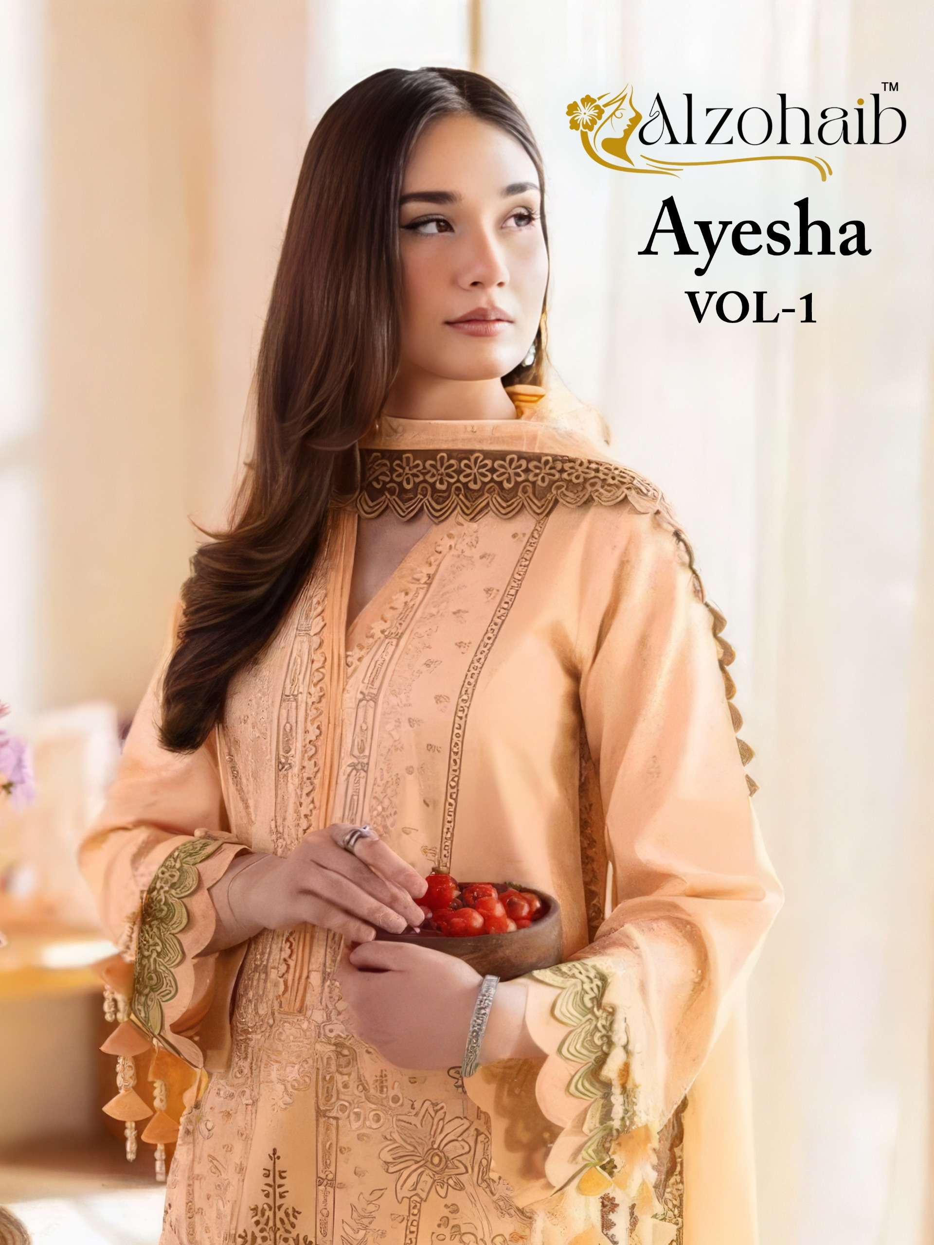 AL ZOHAIB AYESHA VOL 1 COTTON WITH HEAVY PATCH EMBROIDERY WORK SUIT