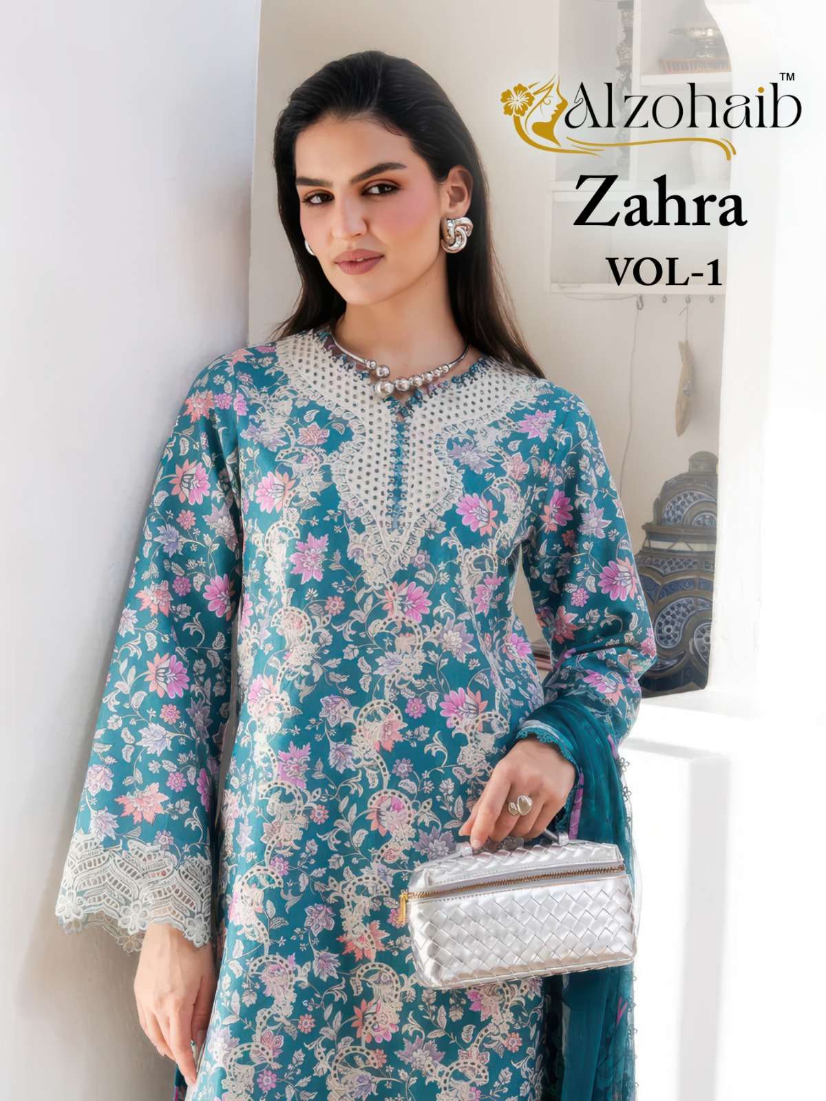 AL ZOHAIB ZAHRA VOL 1 COTTON HEAVY PATCH EMBROIDERY WORK SALWAR KAMEEZ 