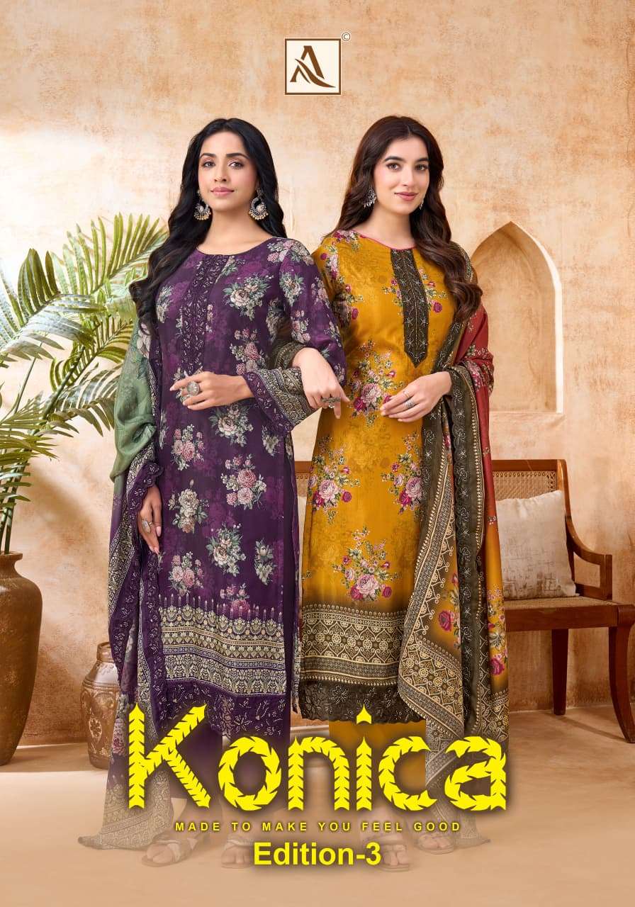 ALOK SUITS KONICA VOL 3 VISCOSE DIGITAL PRINT WITH EMBROIDERY WORK SUIT