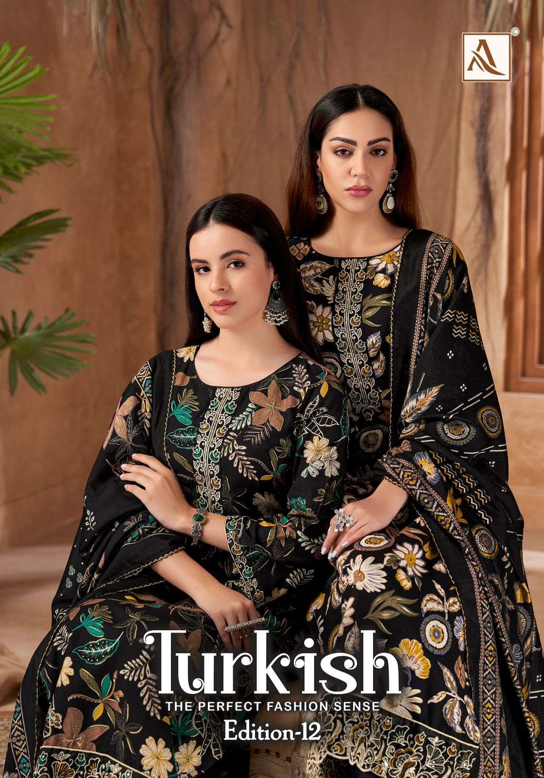 ALOK SUITS TURKISH EDITION 12 VISCOSE RAYON PRINT WITH FANCY WORK SUIT	