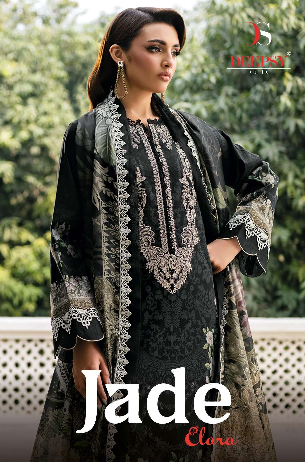 DEEPSY SUITS JADE ELARA COTTON HEAVY PATCH EMBROIDERY WORK SUIT