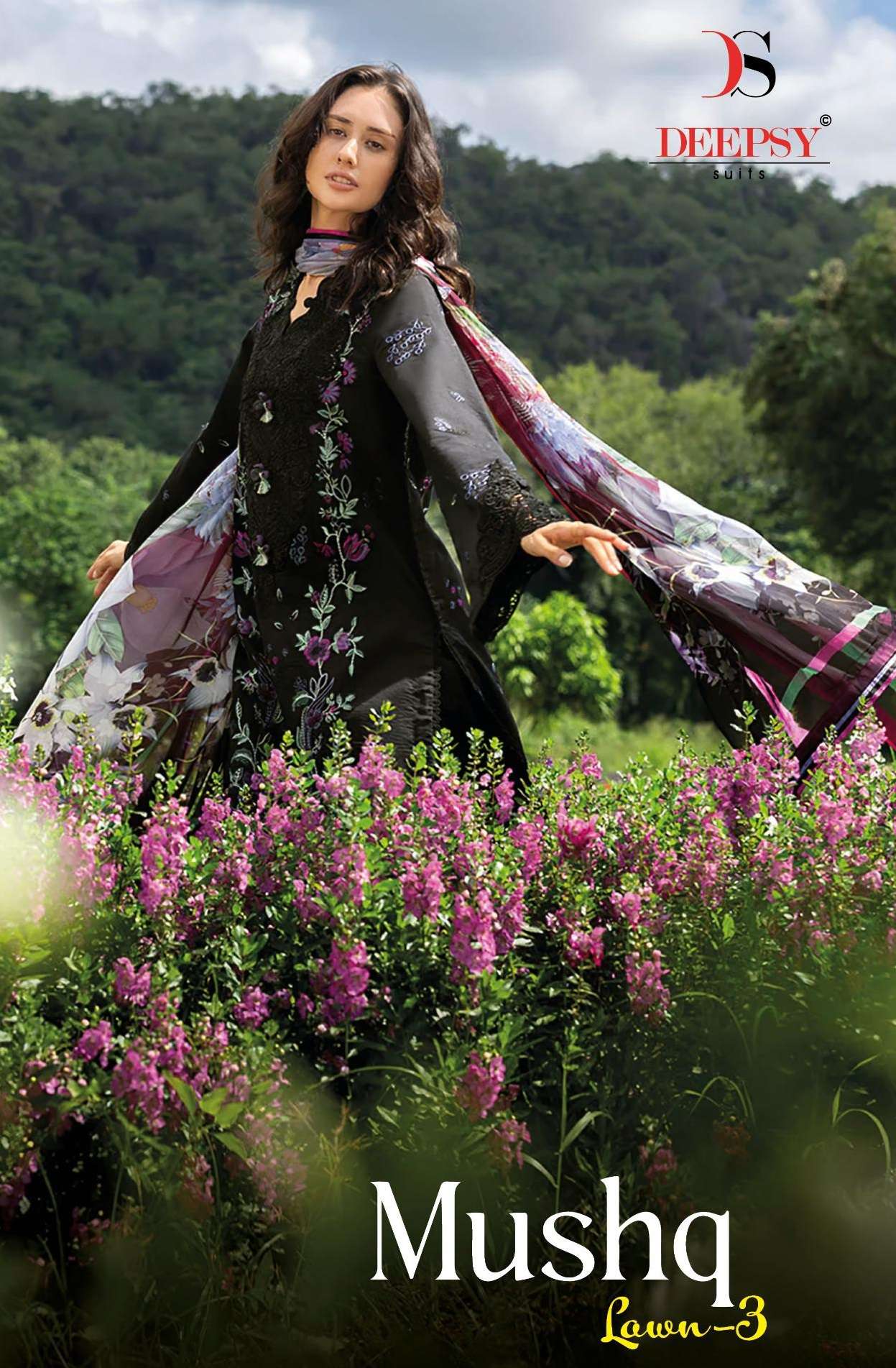DEEPSY SUITS MUSHQ LAWN COLLECTION VOL 3 COTTON HEAVY EMBROIDERY WORK PAKISTANI SUIT
