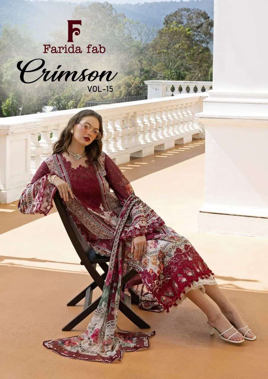 FARIDA FAB CRIMSON VOL 15 COTTON DIGITAL PRINTS SALWAR SUIT