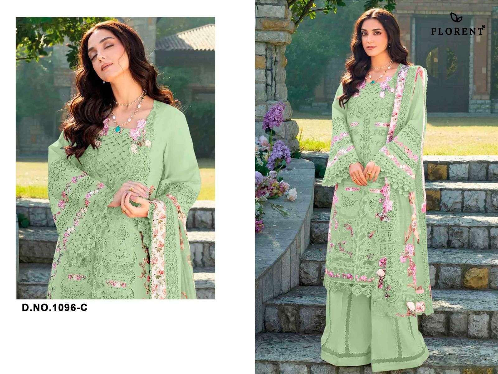 FLORENT D NO 1096 COTTON WITH HEAVY EMBROIDERY DESIGNER WORK PAKISTANI SUIT