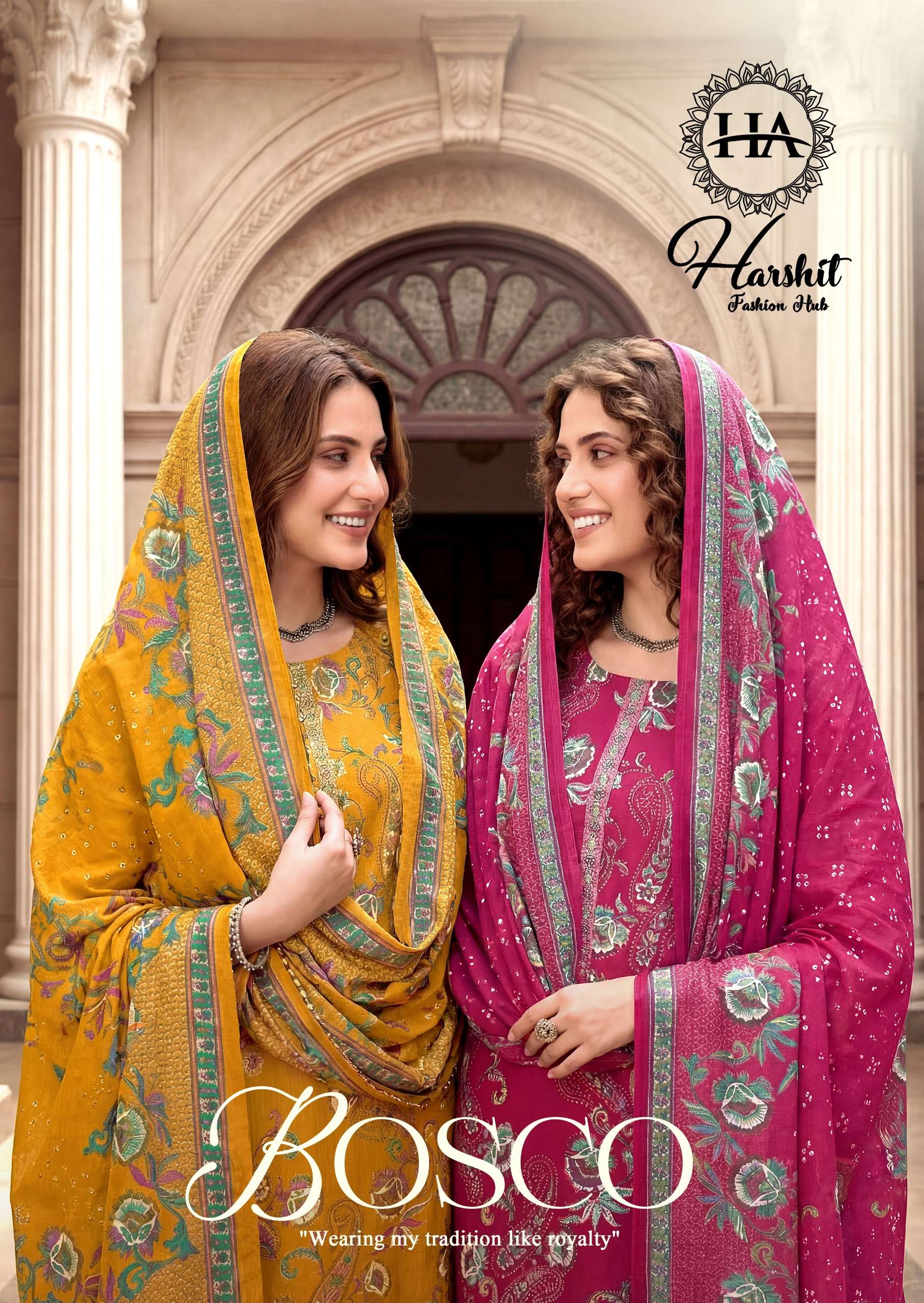 HARSHIT FASHION HUB BOSCO JAM COTTON PRINT WITH FANCY EMBROIDERY WORK SUIT