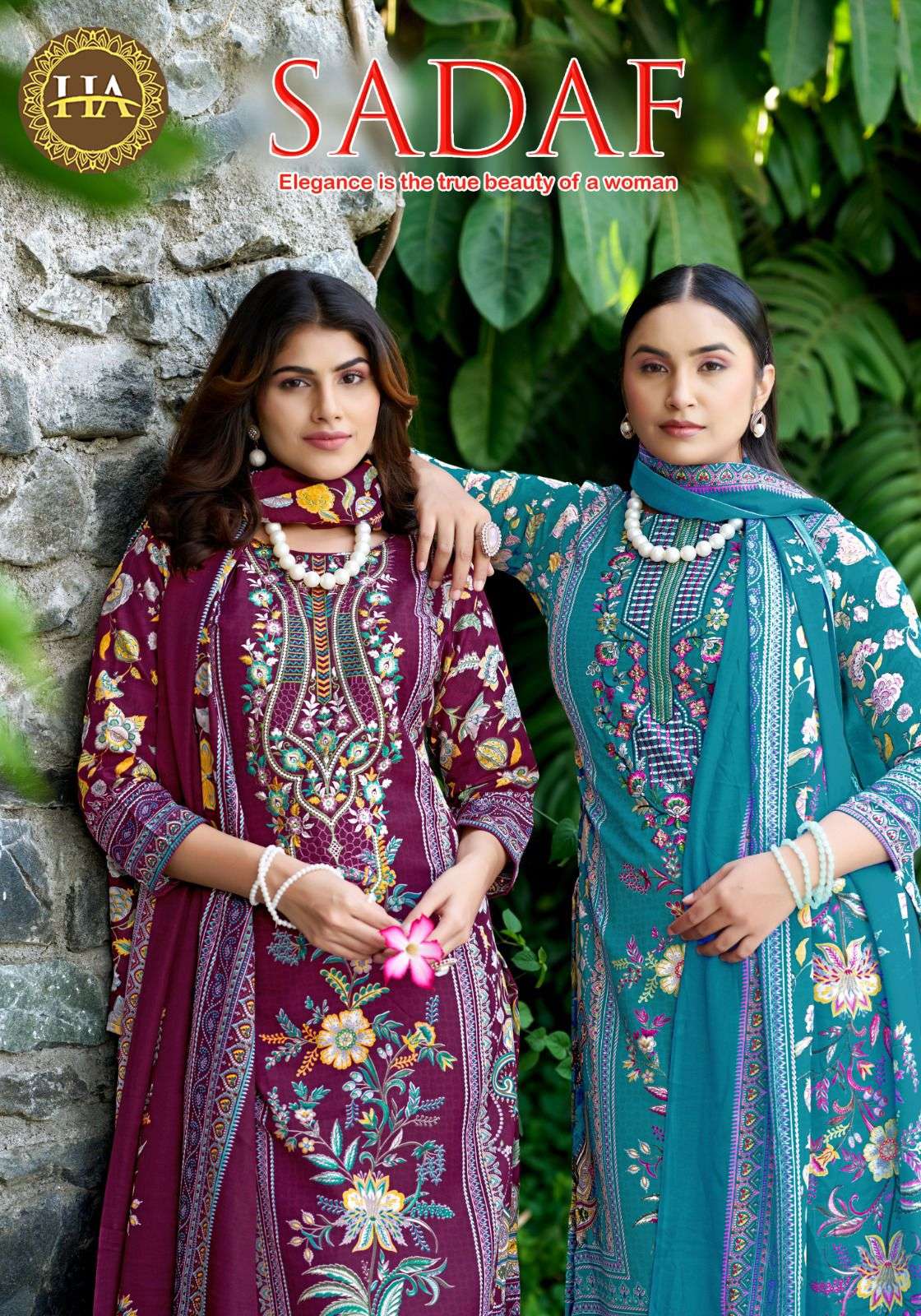 HARSHIT FASHION HUB SADAF COTTON DIGITAL PRINT WITH FANCY WORK SUIT