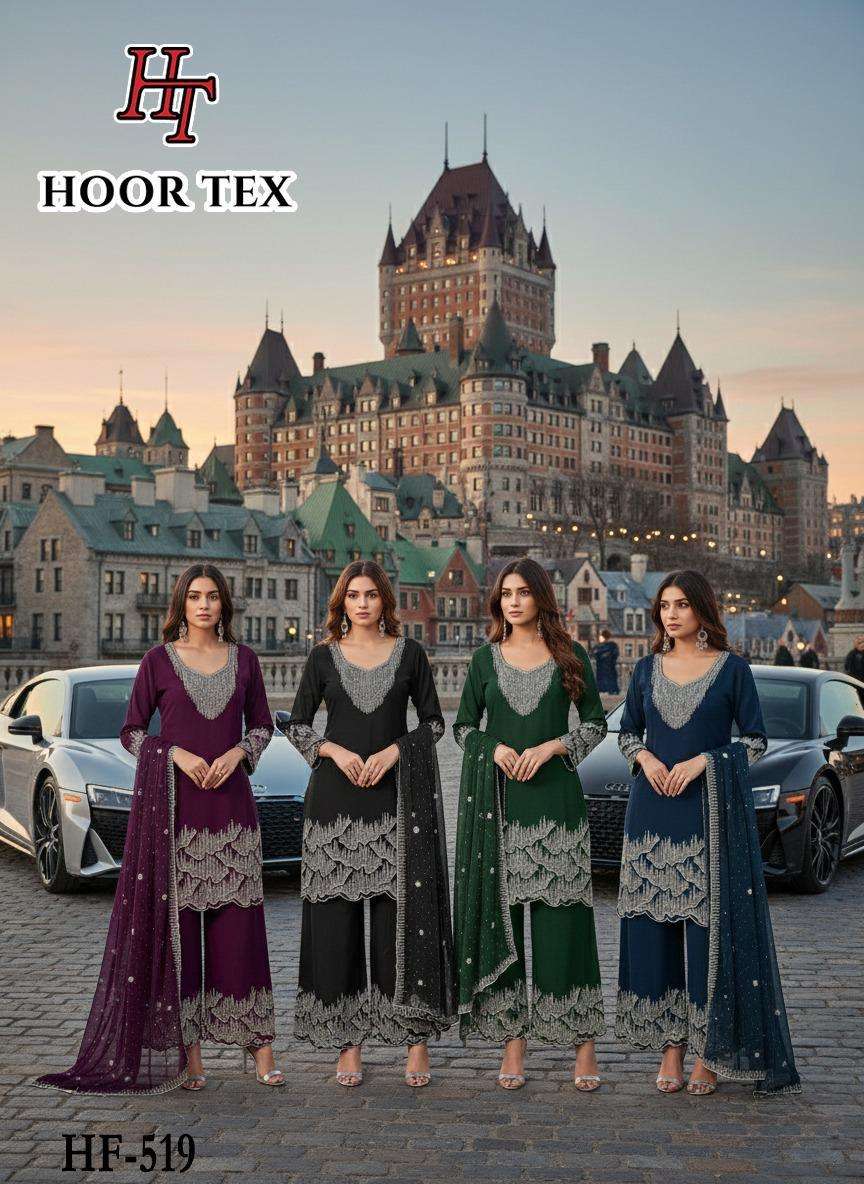 HOOR TEX HF 519 GEORGETTE HEAVY DESIGNER WORK READY MADE SUIT
