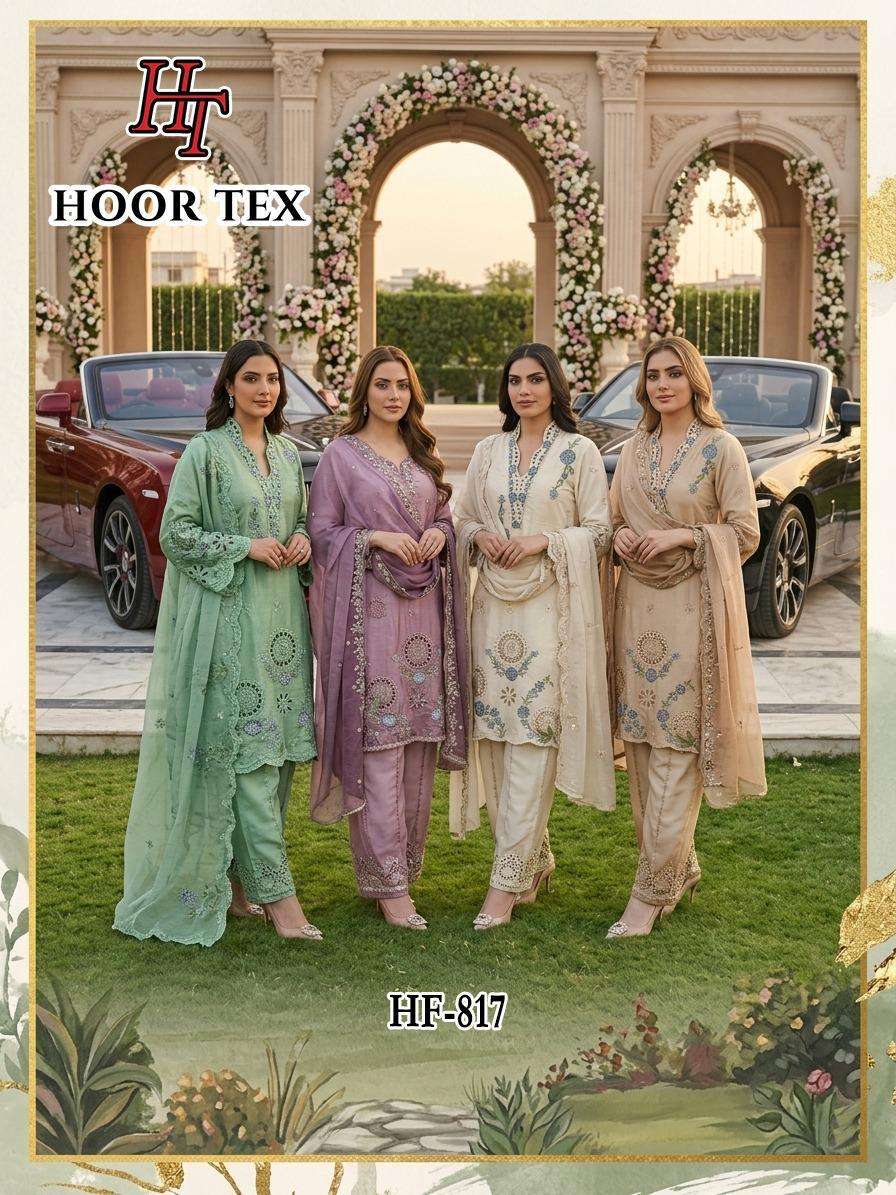 HOOR TEX HF 817 VISCOSE EMBROIDERED DESIGNER READY MADE PAKISTANI SUIT