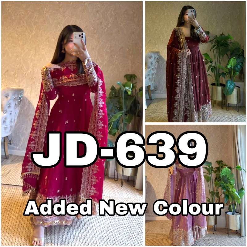 JD 639 SATIN SILK ELEGANT DESIGNER WORK PARTY WEAR ANARKALI GOWN DRESS