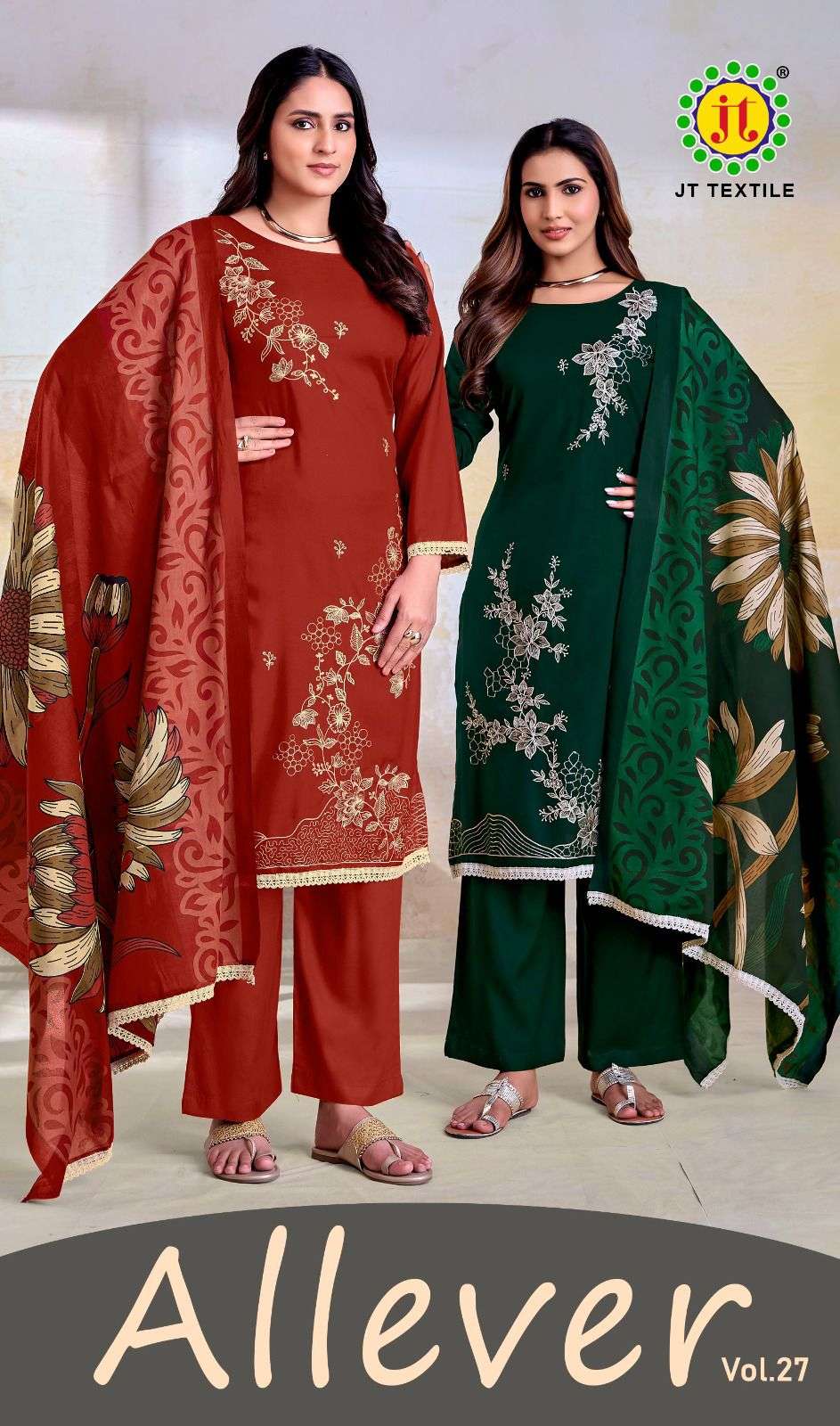 JT ALLEVER VOL 27 RAYON FANCY WORKS LADIES SALWAR SUIT