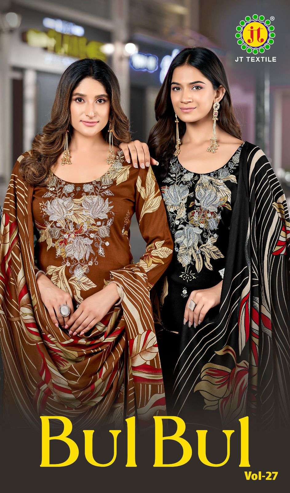 JT BULBUL VOL 27 RAYON FANCY WORKS LADIES SUIT