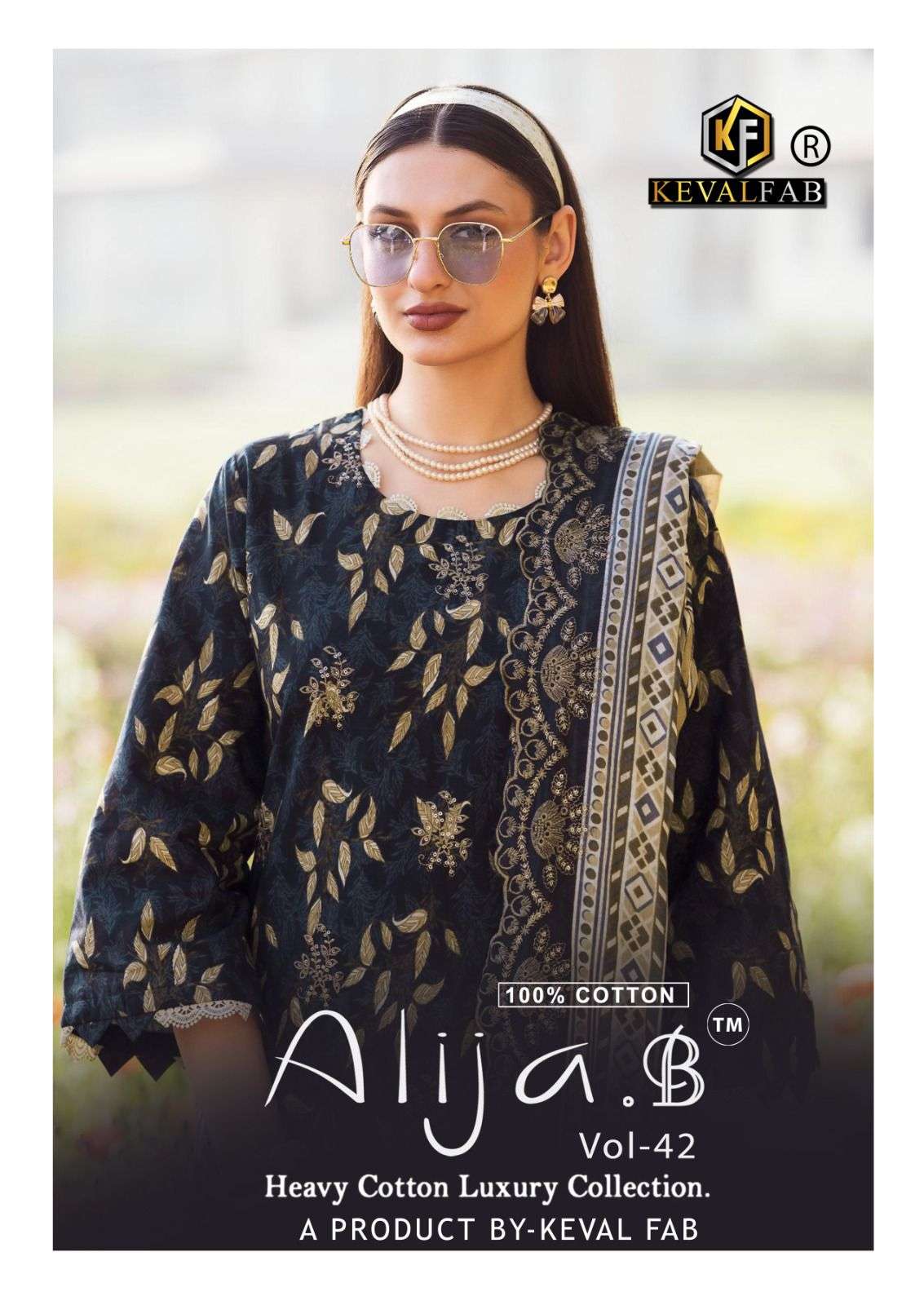 KEVAL FAB ALIJA B VOL 42 LAWN COTTON DIGITAL PRINTS SALWAR SUIT