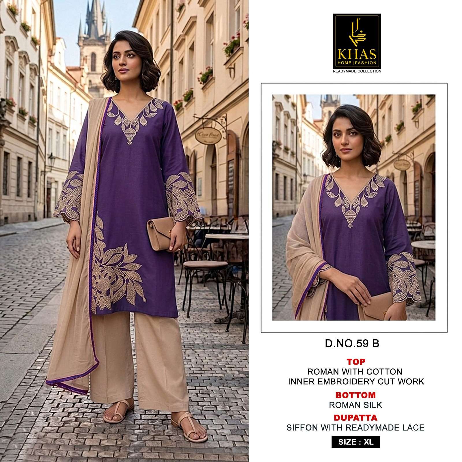 KHAS FASHION D NO 59 ROMAN SILK DESIGNER WORK READY MADE SUIT