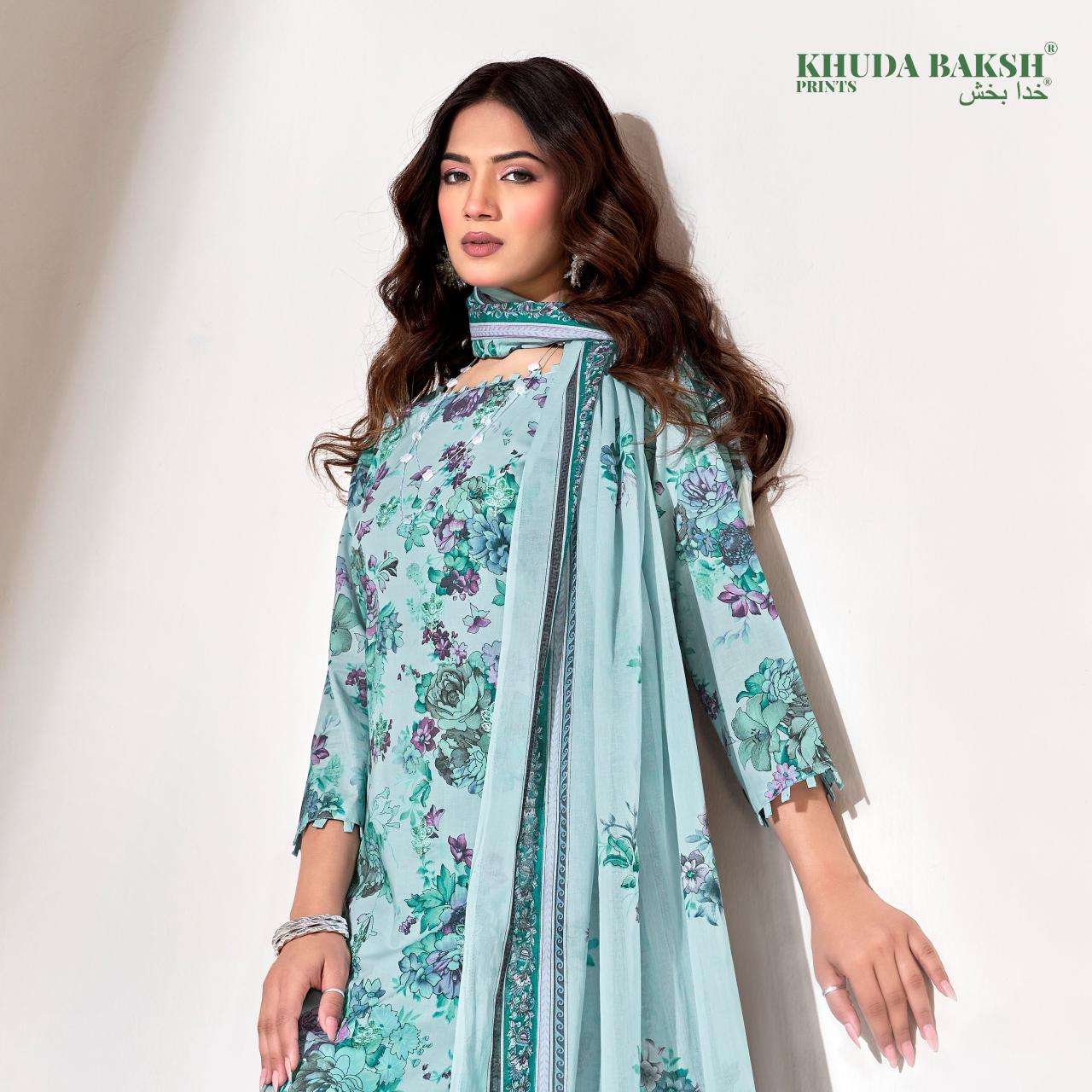 KHUDHA BAKSH PRINTS SUFIYA LAWN COTTON DIGITAL PRINT WITH KASHMIRI WORK SUIT