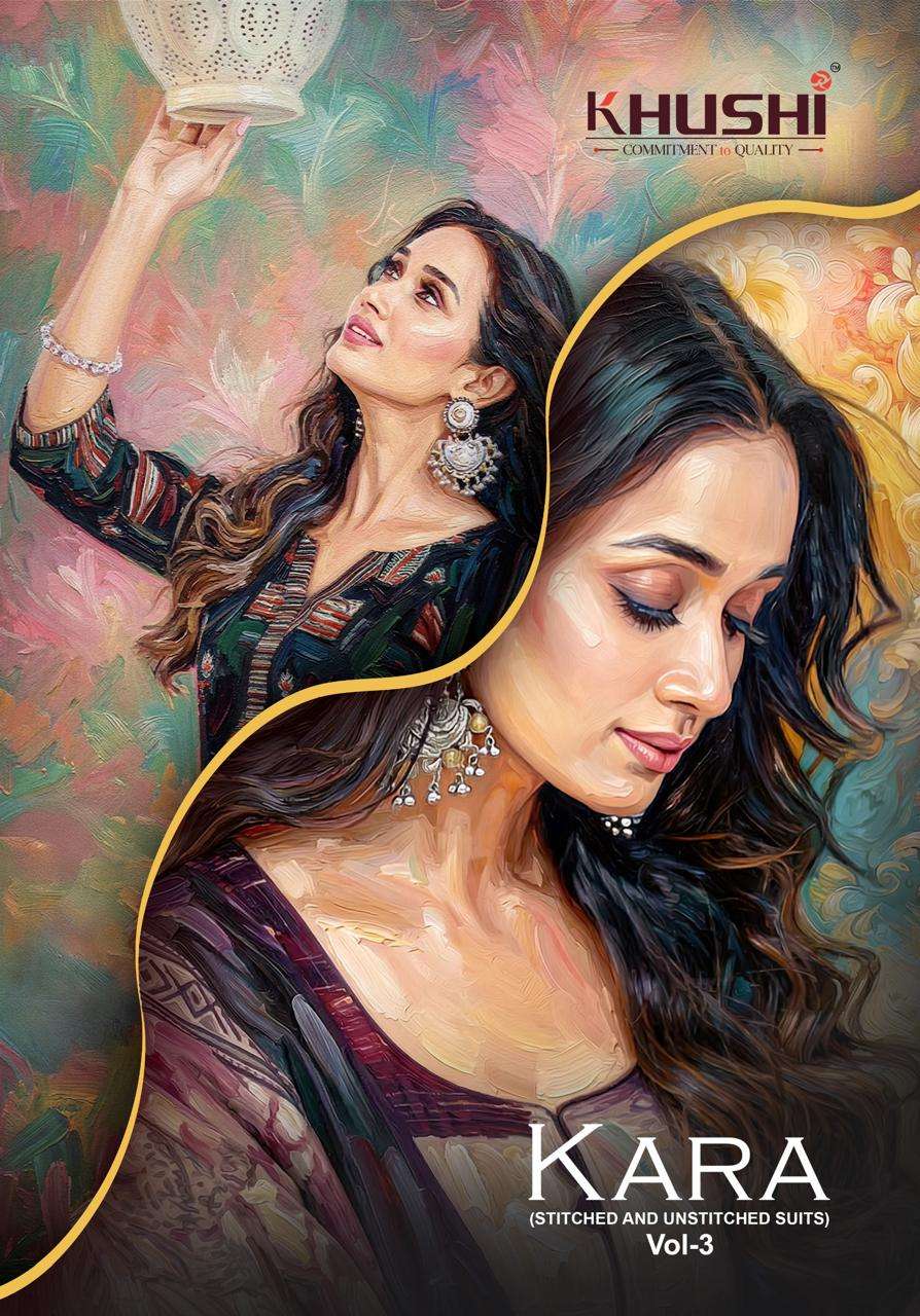 KHUSHI KARA VOL 3 COTTON PRINT READY MADE LADIES SUIT