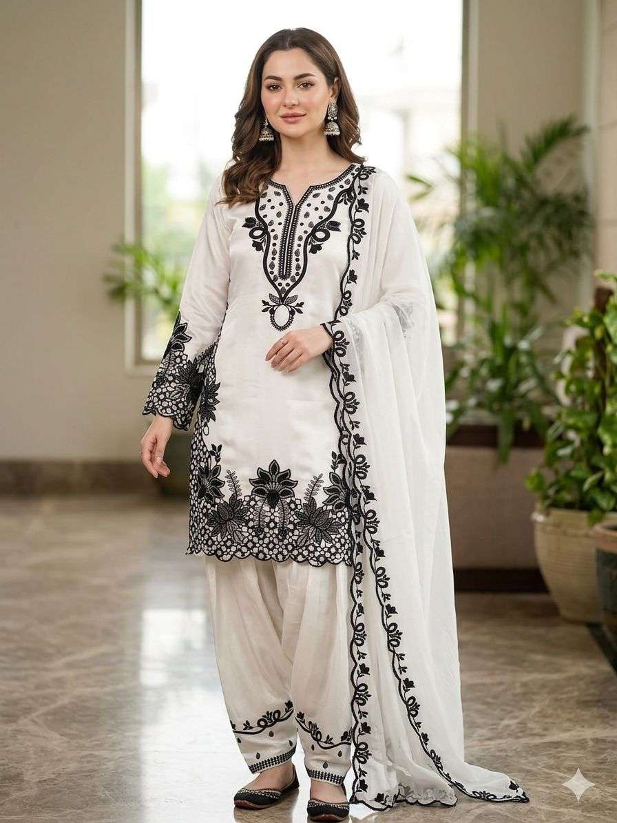 LG 2090 SILK SEQUENCE EMBROIDERY DESIGNER TOP FARSHI SALWAAR WITH DUPATTA SET