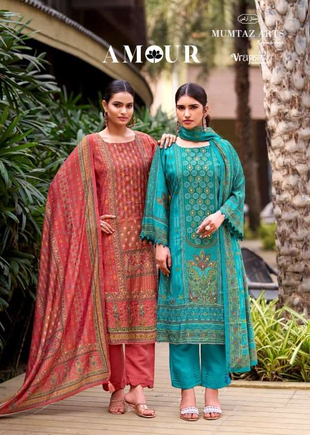 MUMTAZ ARTS AMOUR VISCOSE DIGITAL PRINT WITH HAND WORK DESIGNER SUIT