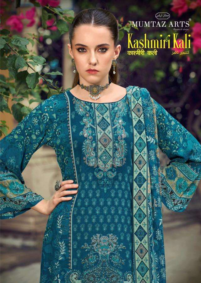 MUMTAZ ARTS KASHMIRI KALI VISCOSE RAYON DIGITAL PRINT WITH JARKAN WORK SUIT