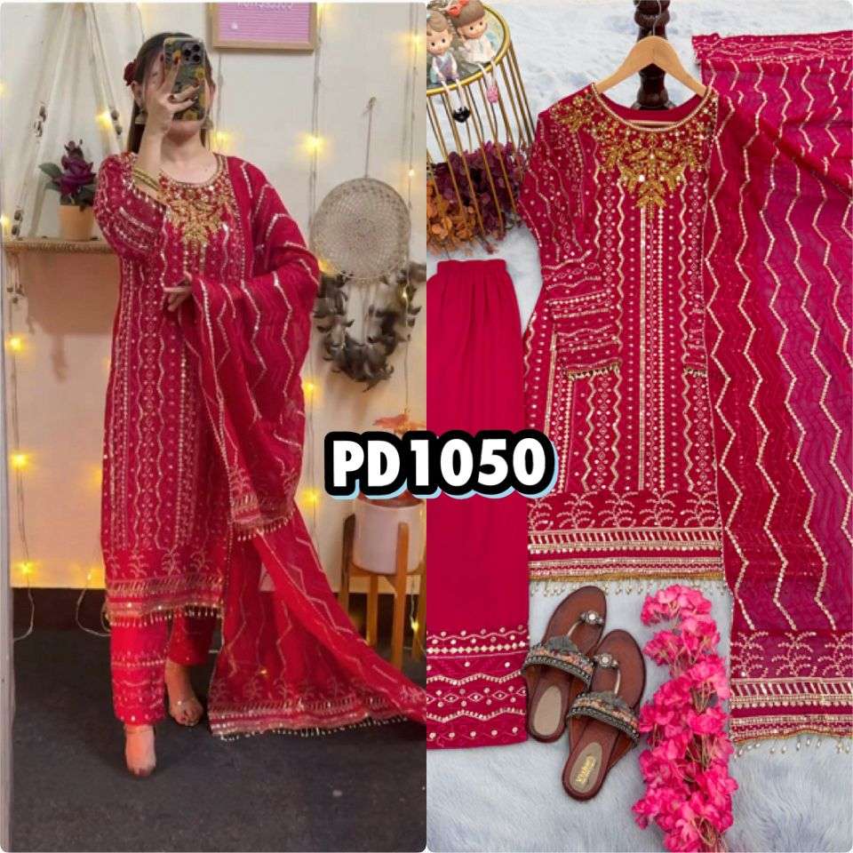 PD 1050 GEORGETTE BEAUTIFUL DESIGNER LOOK PARTY WEAR LADIES SUIT 