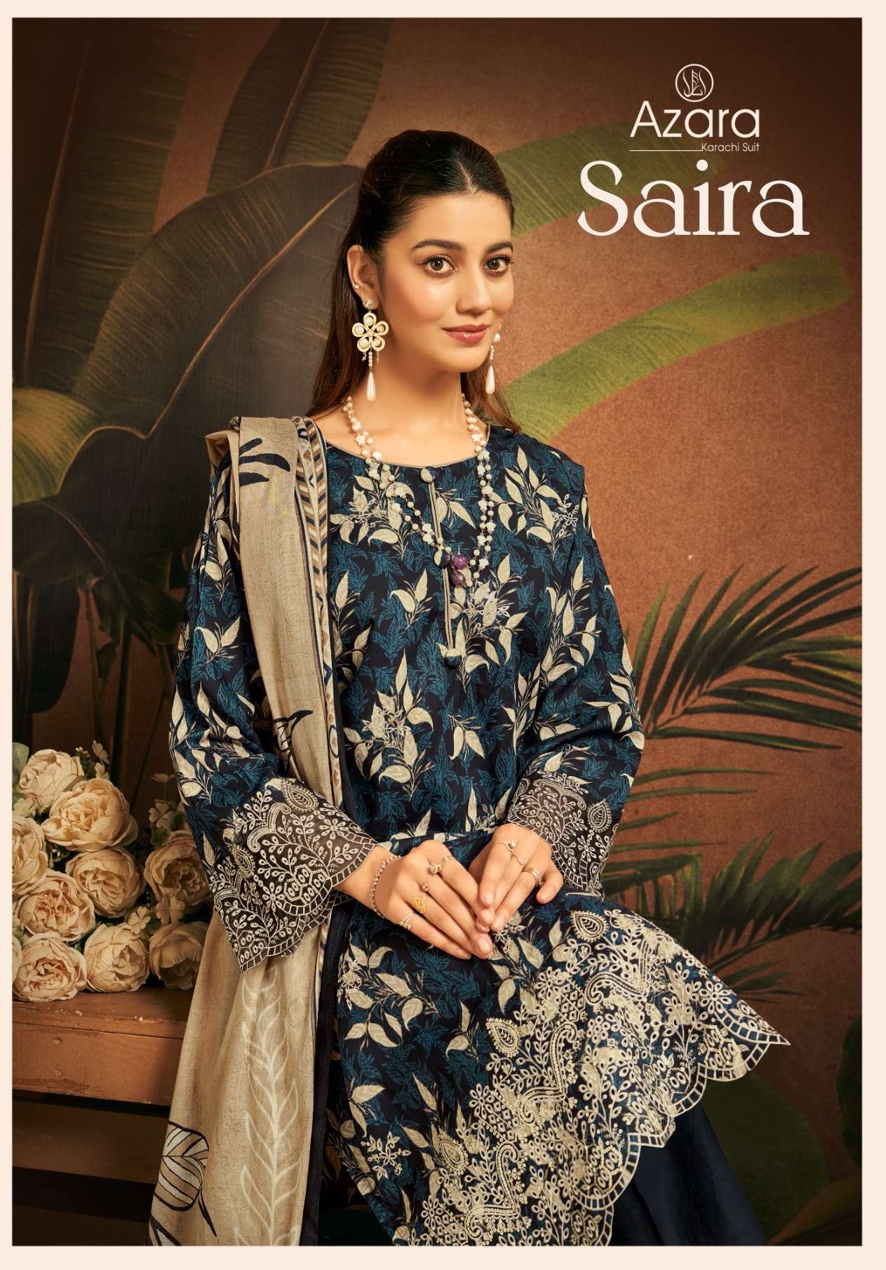 RADHIKA FASHION AZARA SAIRA LAWN COTTON DIGITAL PRINT WITH FANCY WORK SUIT