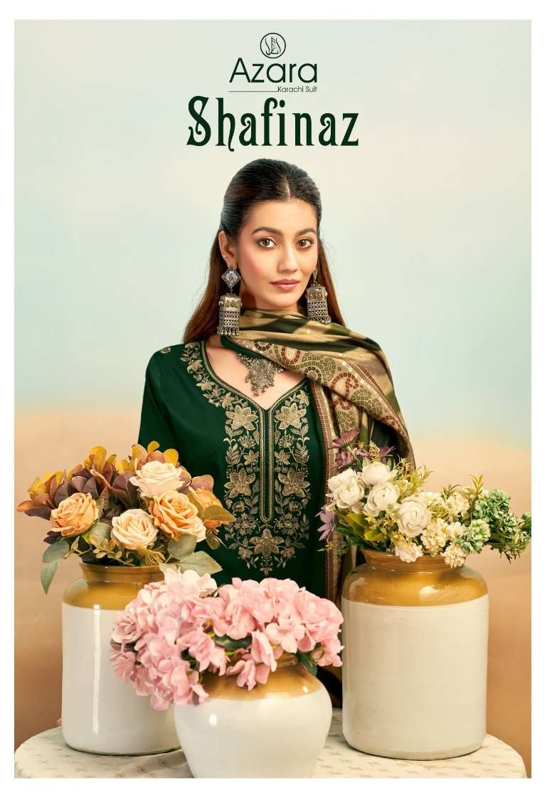 RADHIKA FASHION AZARA SHAFINAZ JAM COTTON PRINT WITH FANCY WORK SUIT