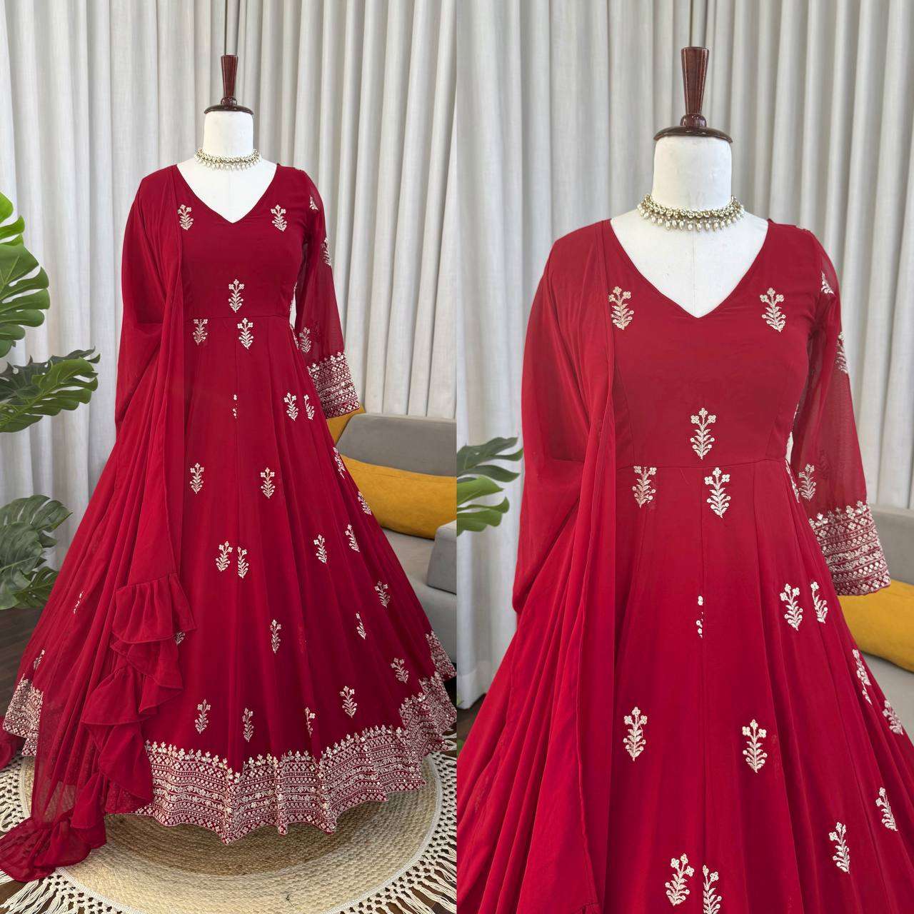 RTC 5980 GEORGETTE HEAVY EMBROIDERED DESIGNER PARTY WEAR ANARKALI GOWN SUIT