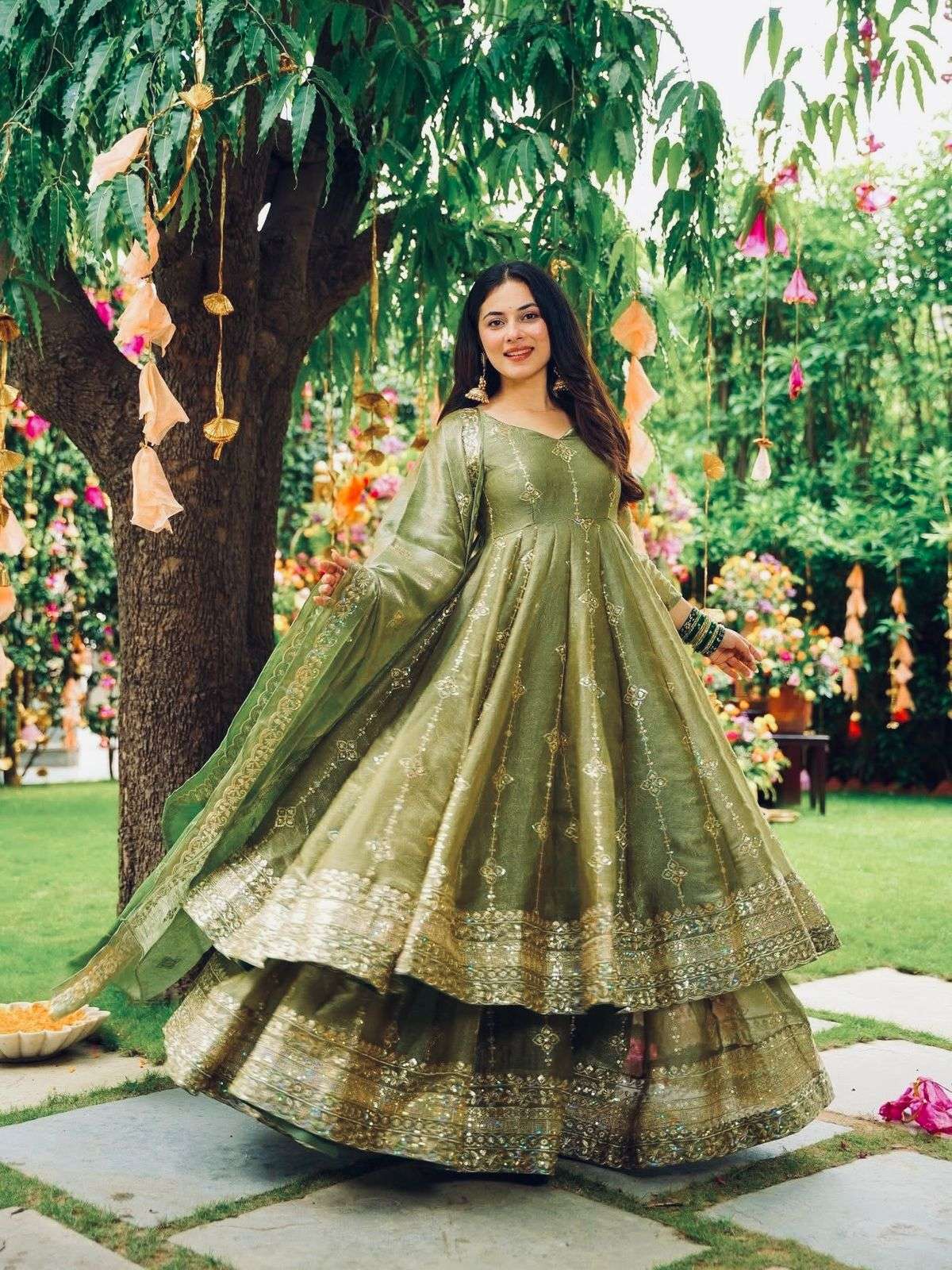 SSR 526 SILK SEQUENCE EMBROIDERY WORK PARTY WEAR LADIES SUIT